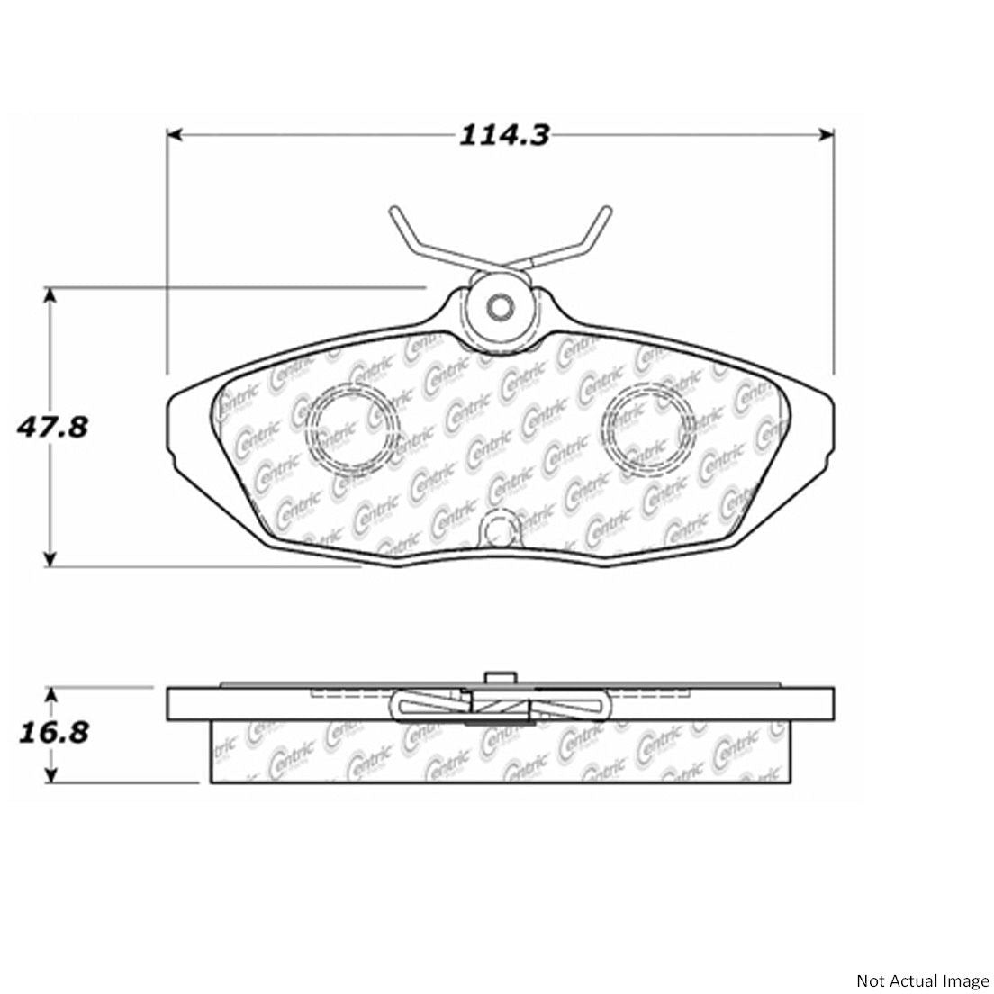 Front View of Rear Disc Brake Pad Set CENTRIC 103.05990