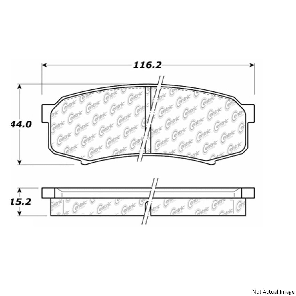 Front View of Rear Disc Brake Pad Set CENTRIC 103.06060