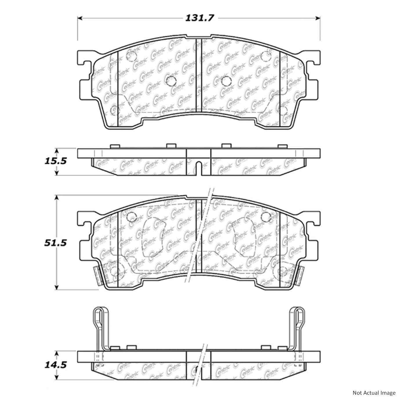 Front View of Front Disc Brake Pad Set CENTRIC 103.06370