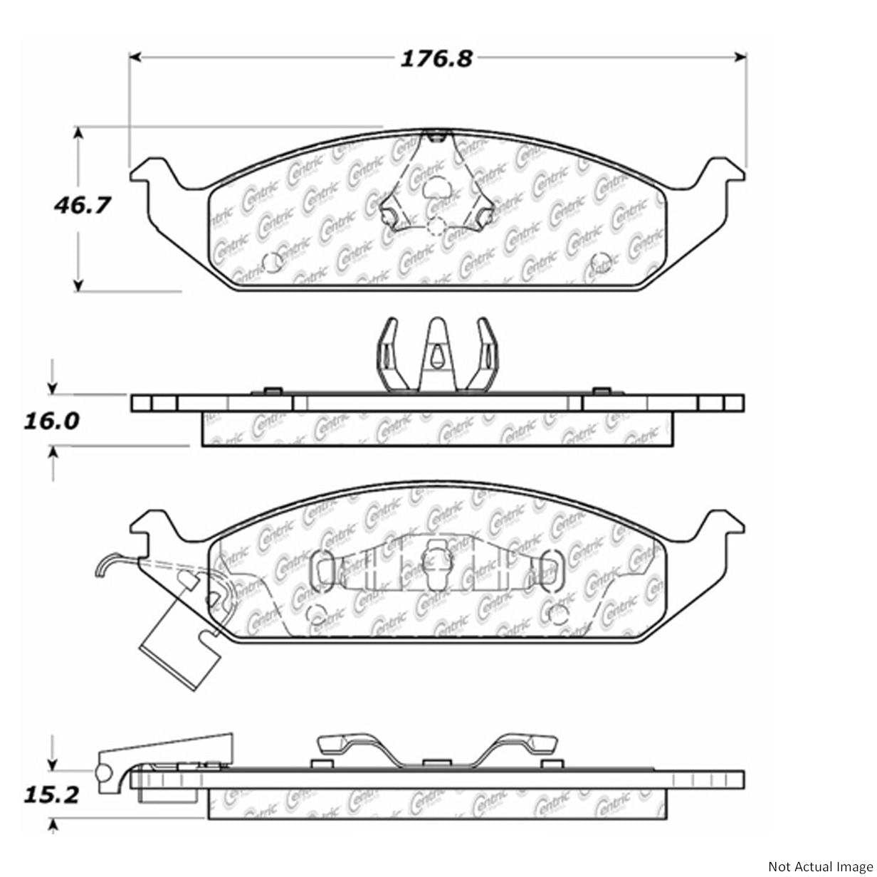 Front View of Front Disc Brake Pad Set CENTRIC 103.06500