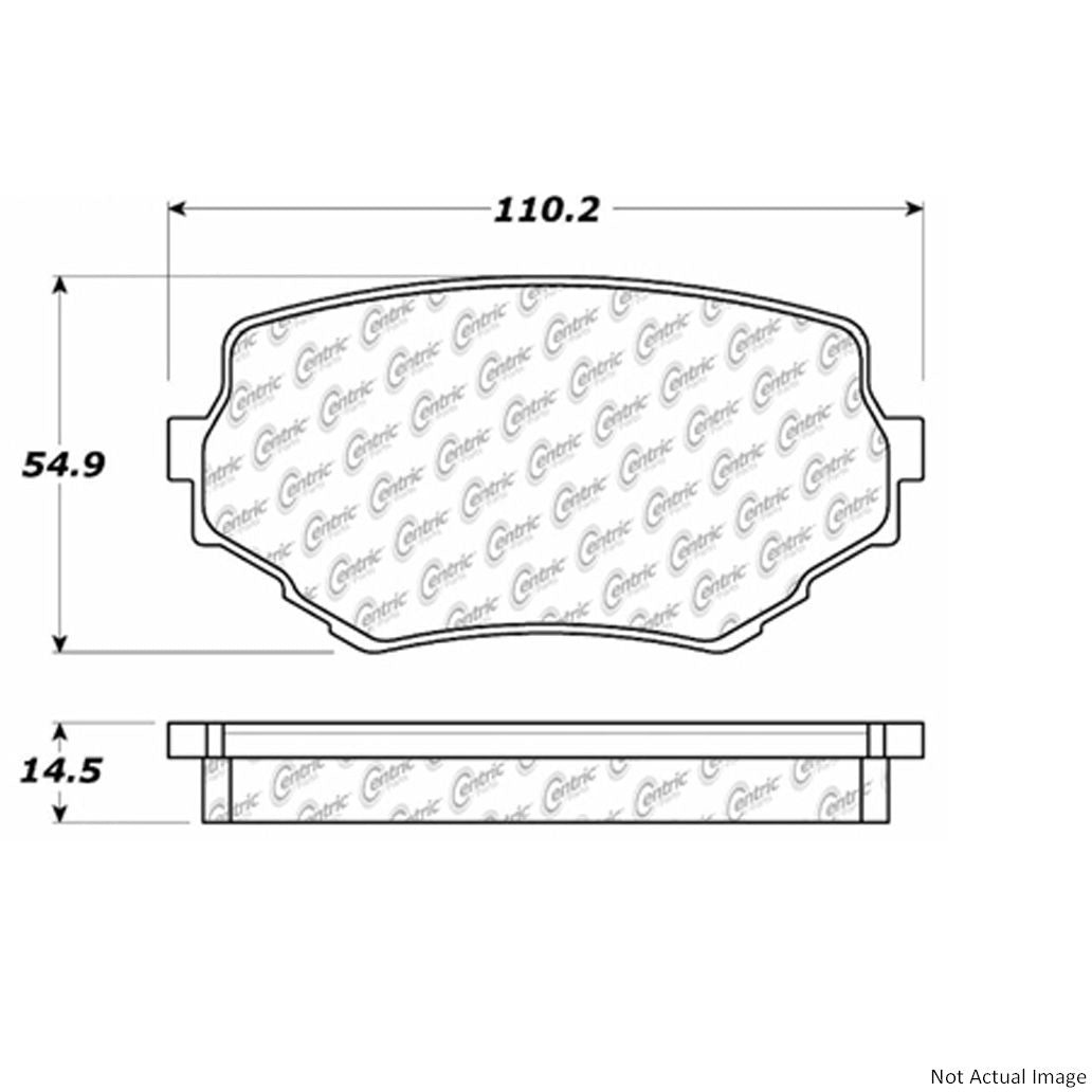 Front View of Front Disc Brake Pad Set CENTRIC 103.06800