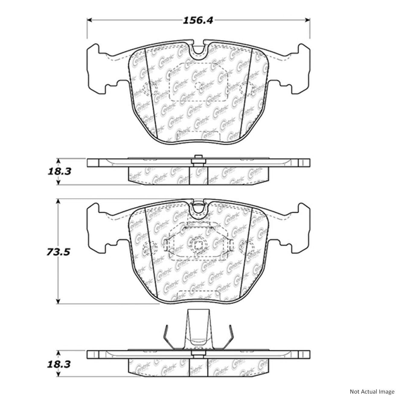 Front View of Front Disc Brake Pad Set CENTRIC 103.06810