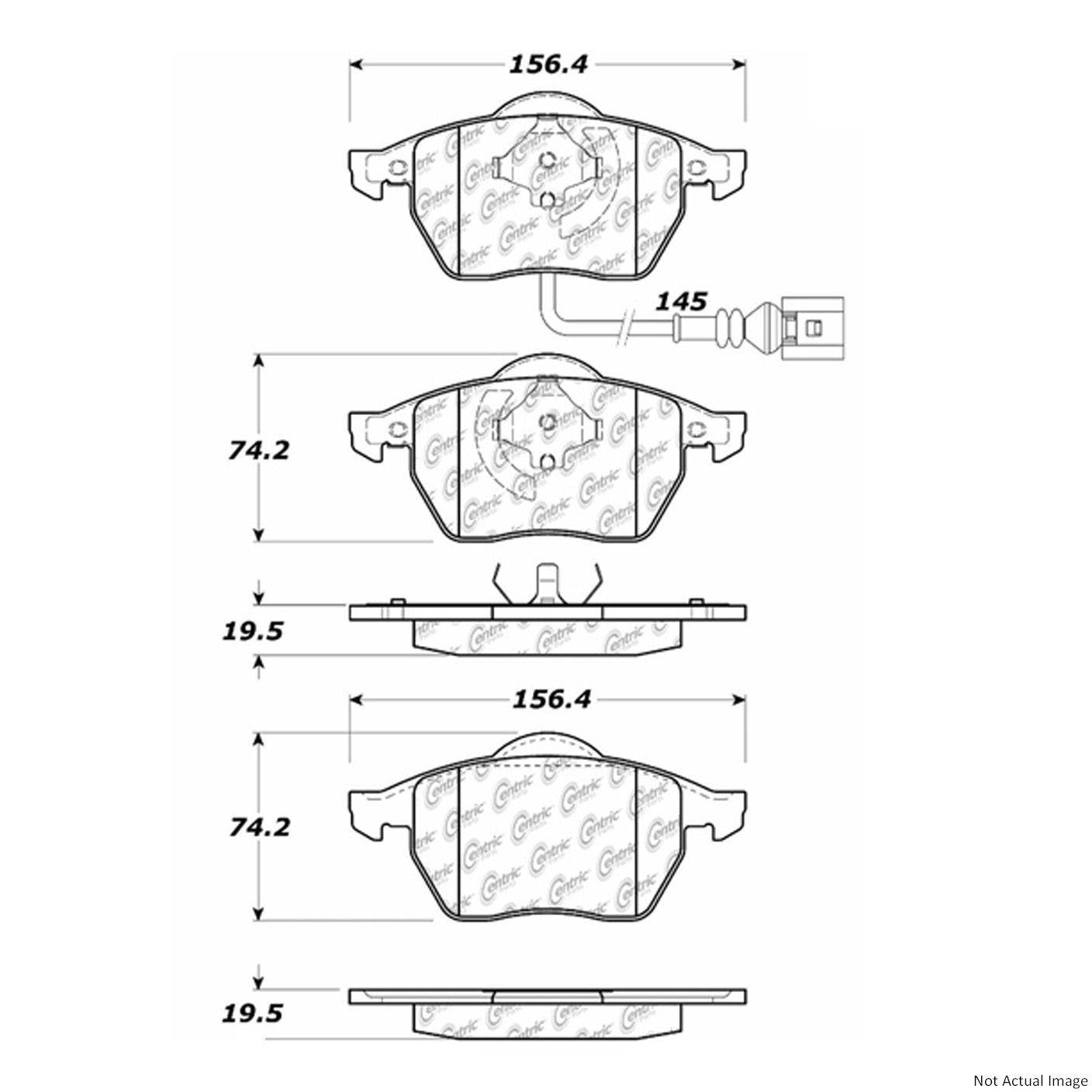 Front View of Front Disc Brake Pad Set CENTRIC 103.06871