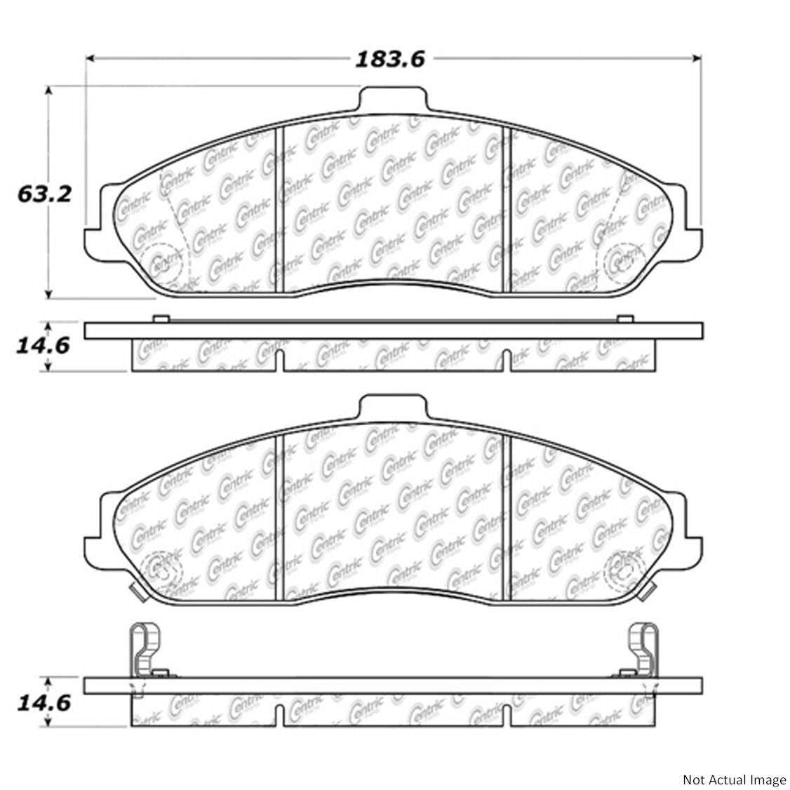 Front View of Front Disc Brake Pad Set CENTRIC 103.07310