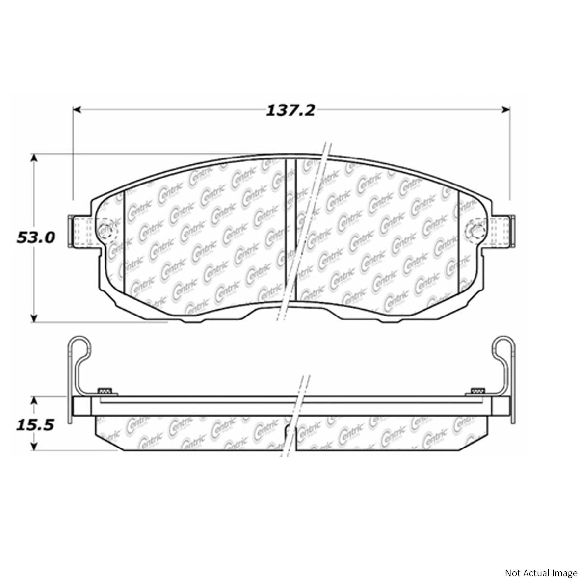 Front View of Front Disc Brake Pad Set CENTRIC 103.08151