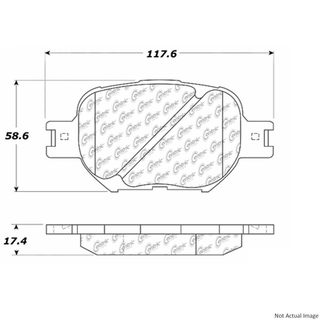 Front View of Front Disc Brake Pad Set CENTRIC 103.08170