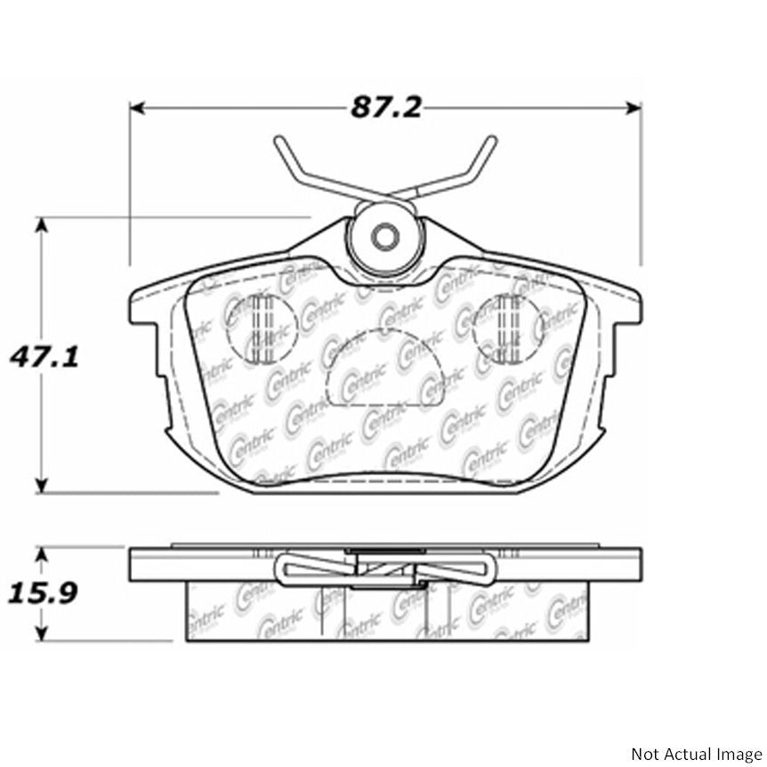 Front View of Rear Disc Brake Pad Set CENTRIC 103.08380