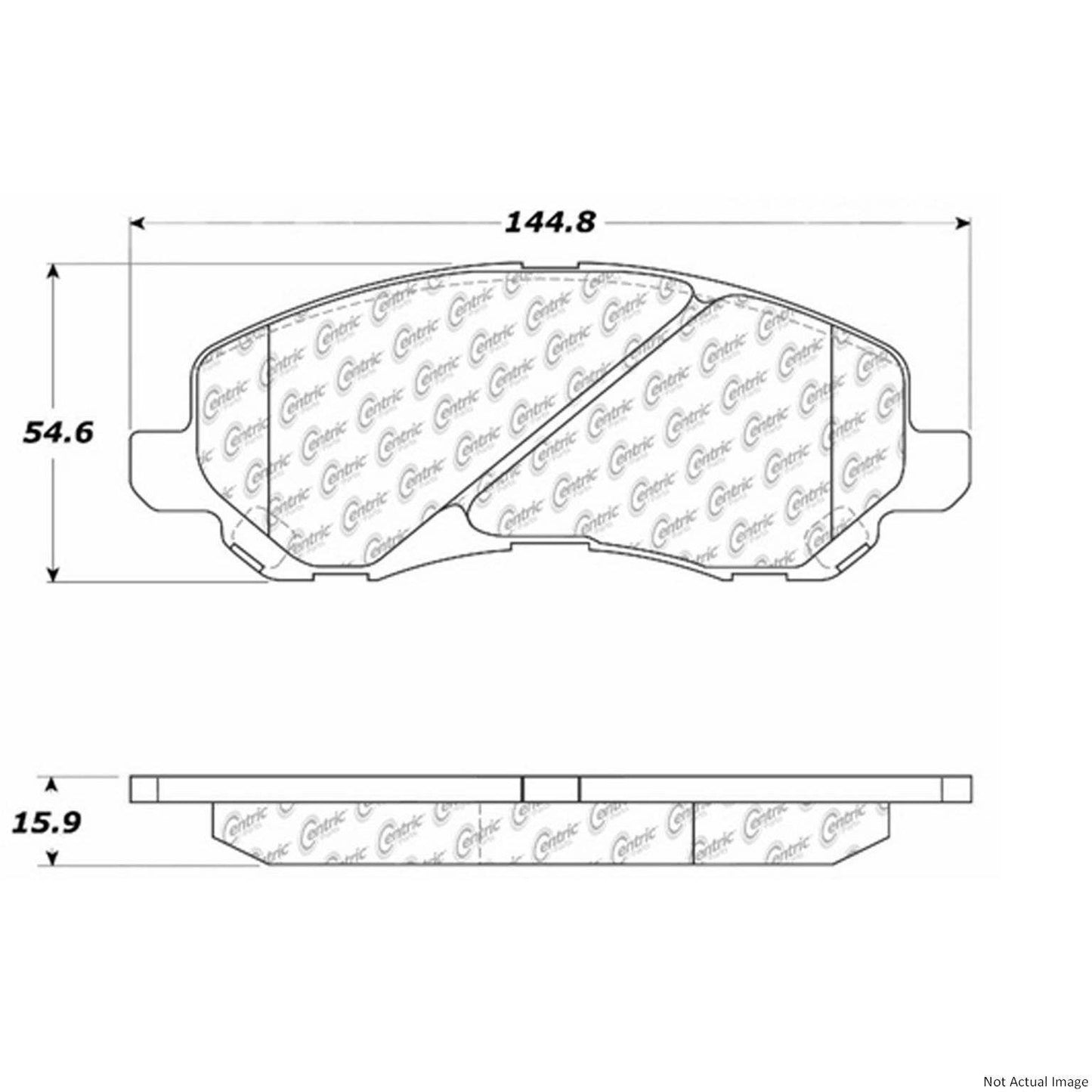 Front View of Front Disc Brake Pad Set CENTRIC 103.08660