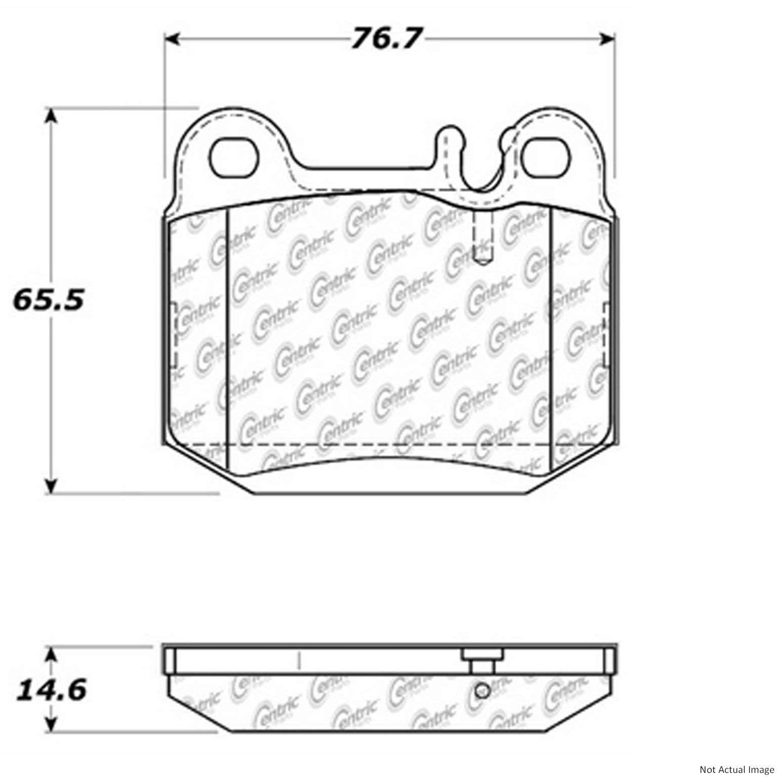 Front View of Rear Disc Brake Pad Set CENTRIC 103.08740