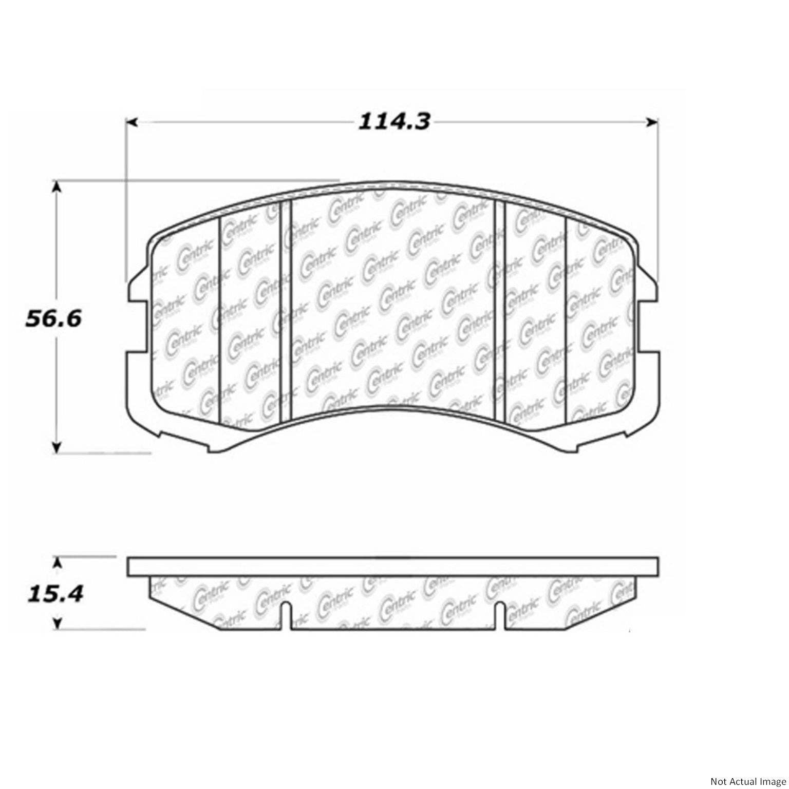 Front View of Front Disc Brake Pad Set CENTRIC 103.09040