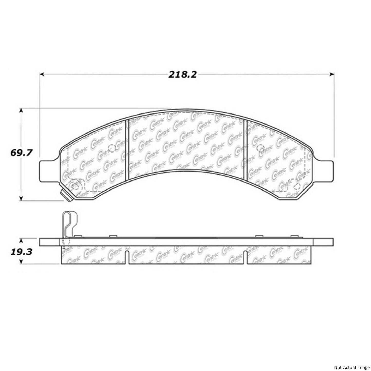 Front View of Rear Disc Brake Pad Set CENTRIC 103.09890