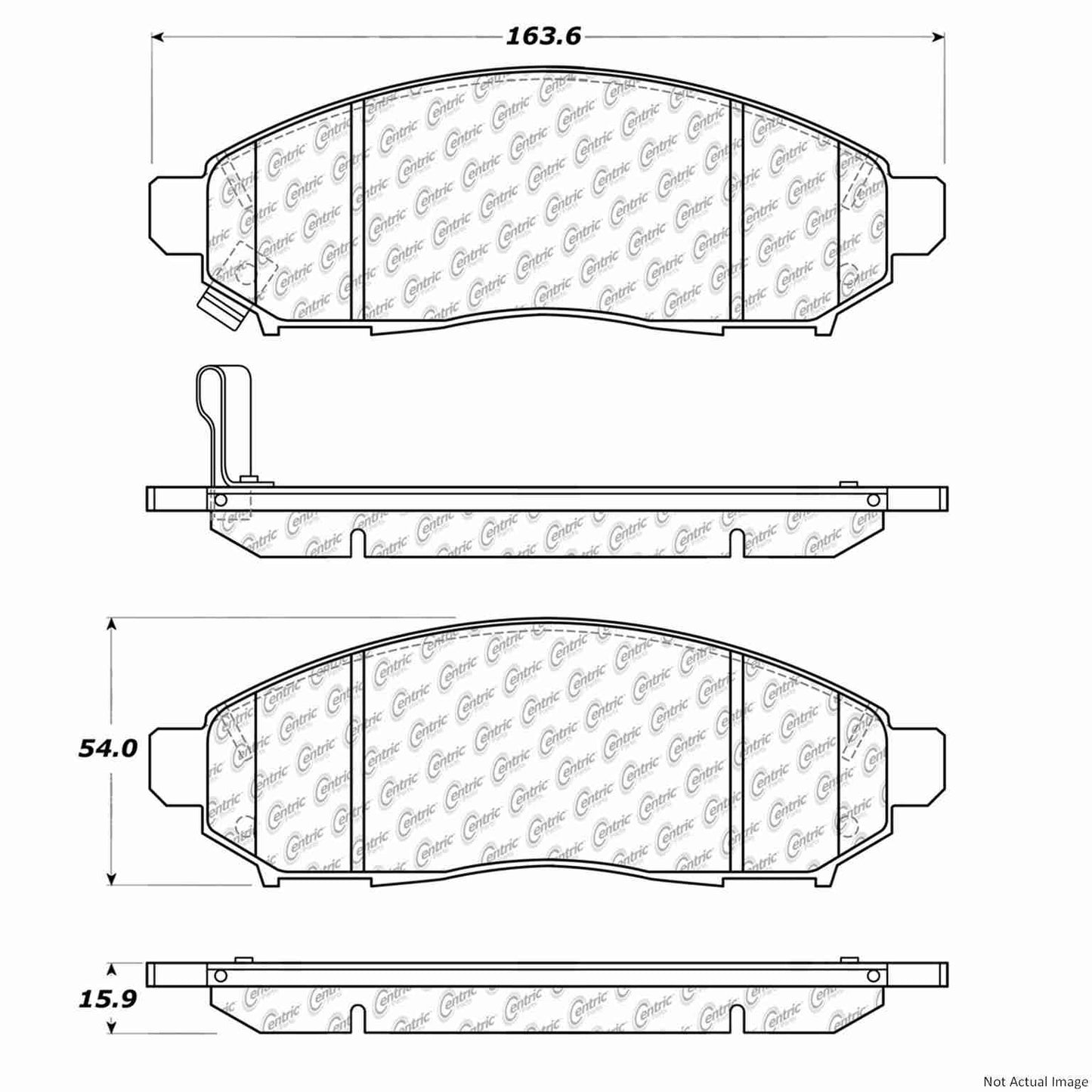 Front View of Front Disc Brake Pad Set CENTRIC 103.10940