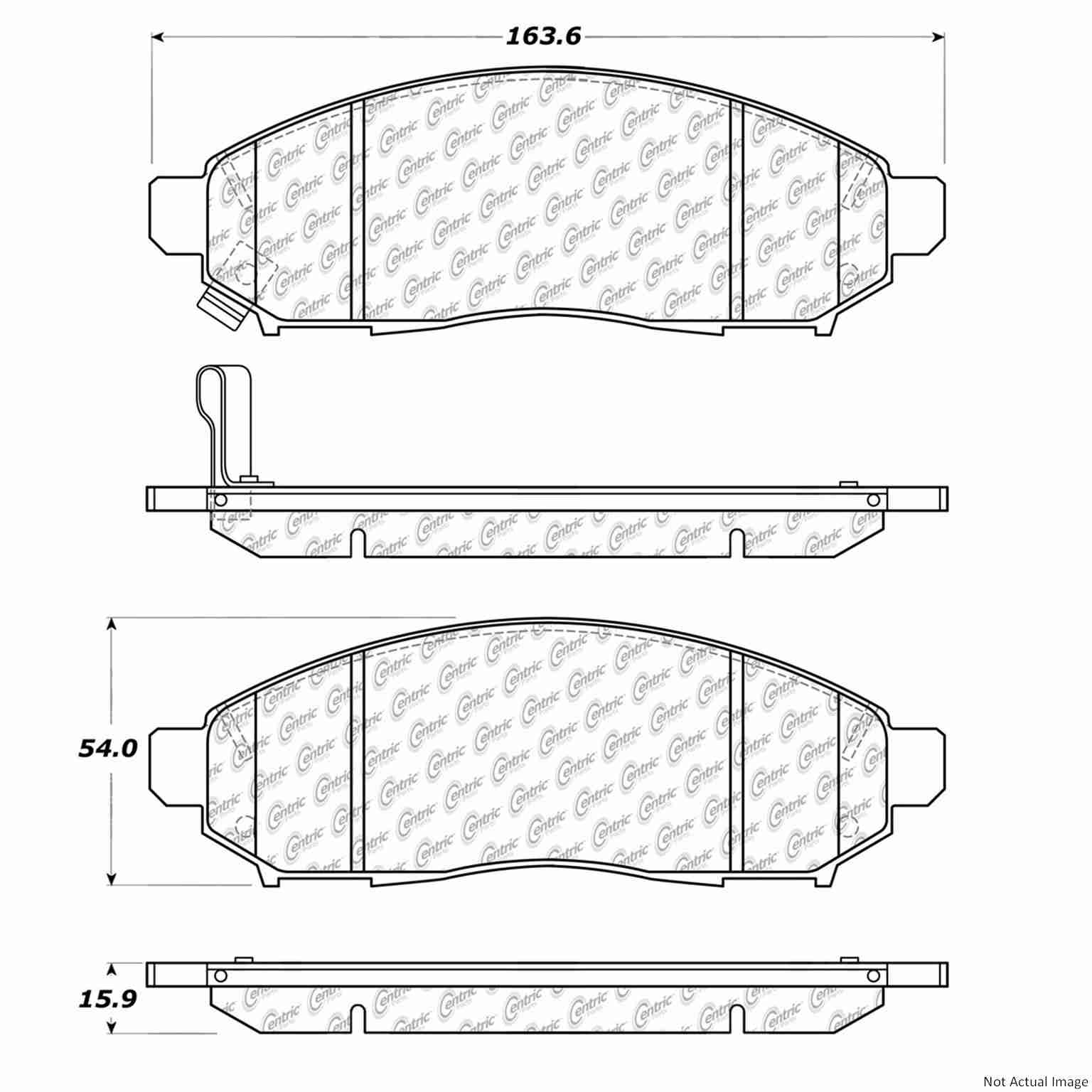 Front View of Front Disc Brake Pad Set CENTRIC 103.10940