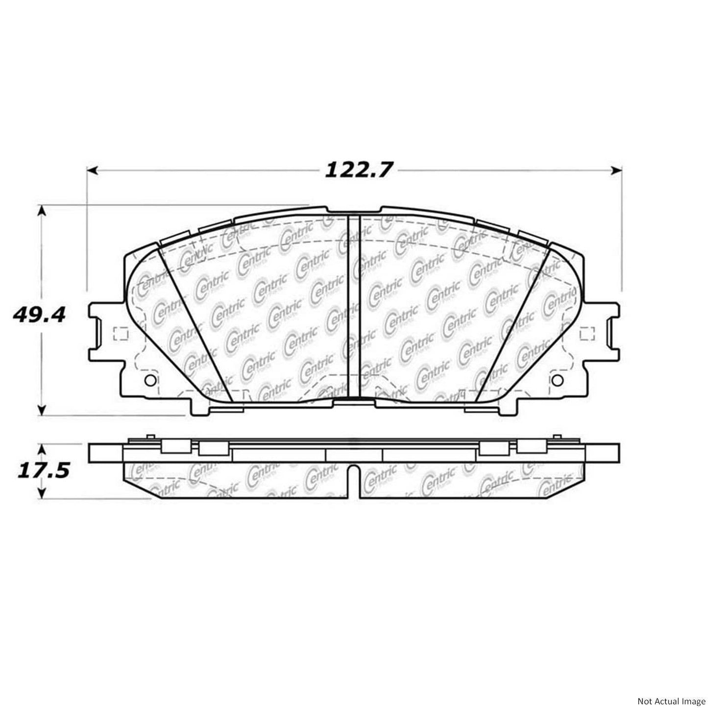 Front View of Front Disc Brake Pad Set CENTRIC 103.11840