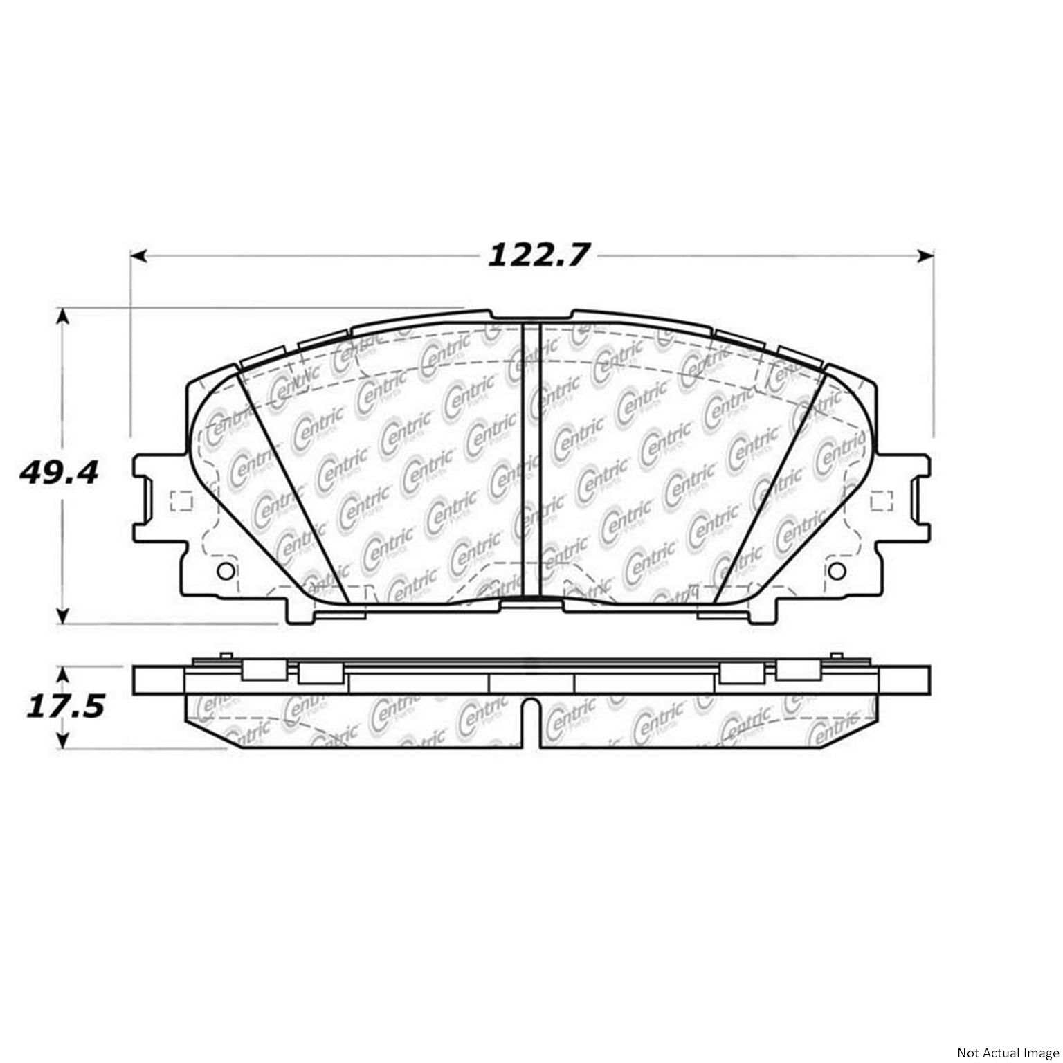 Front View of Front Disc Brake Pad Set CENTRIC 103.11840