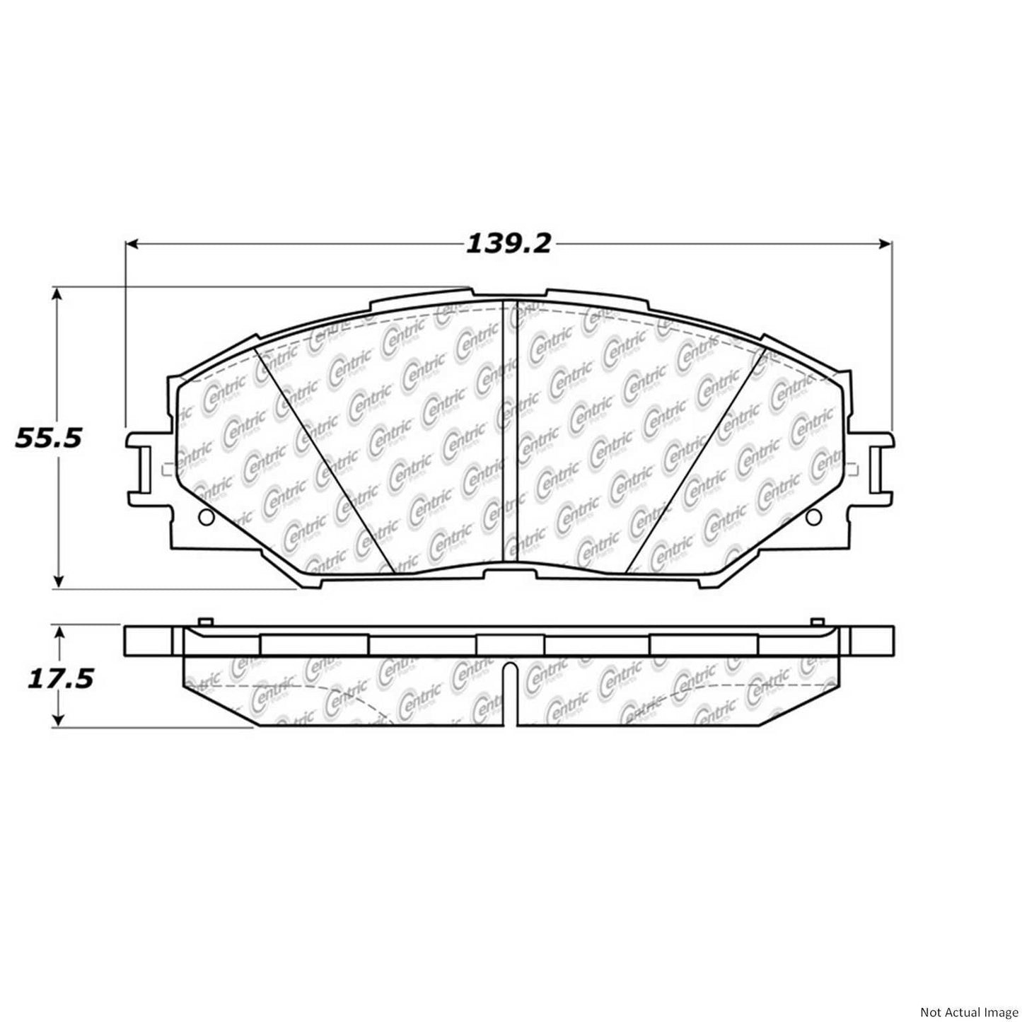 Front View of Front Disc Brake Pad Set CENTRIC 103.12100