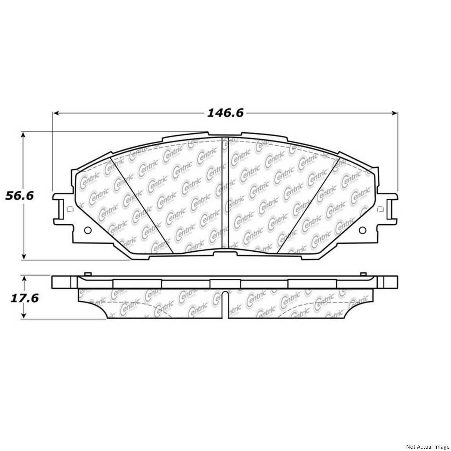 Front View of Front Disc Brake Pad Set CENTRIC 103.12110