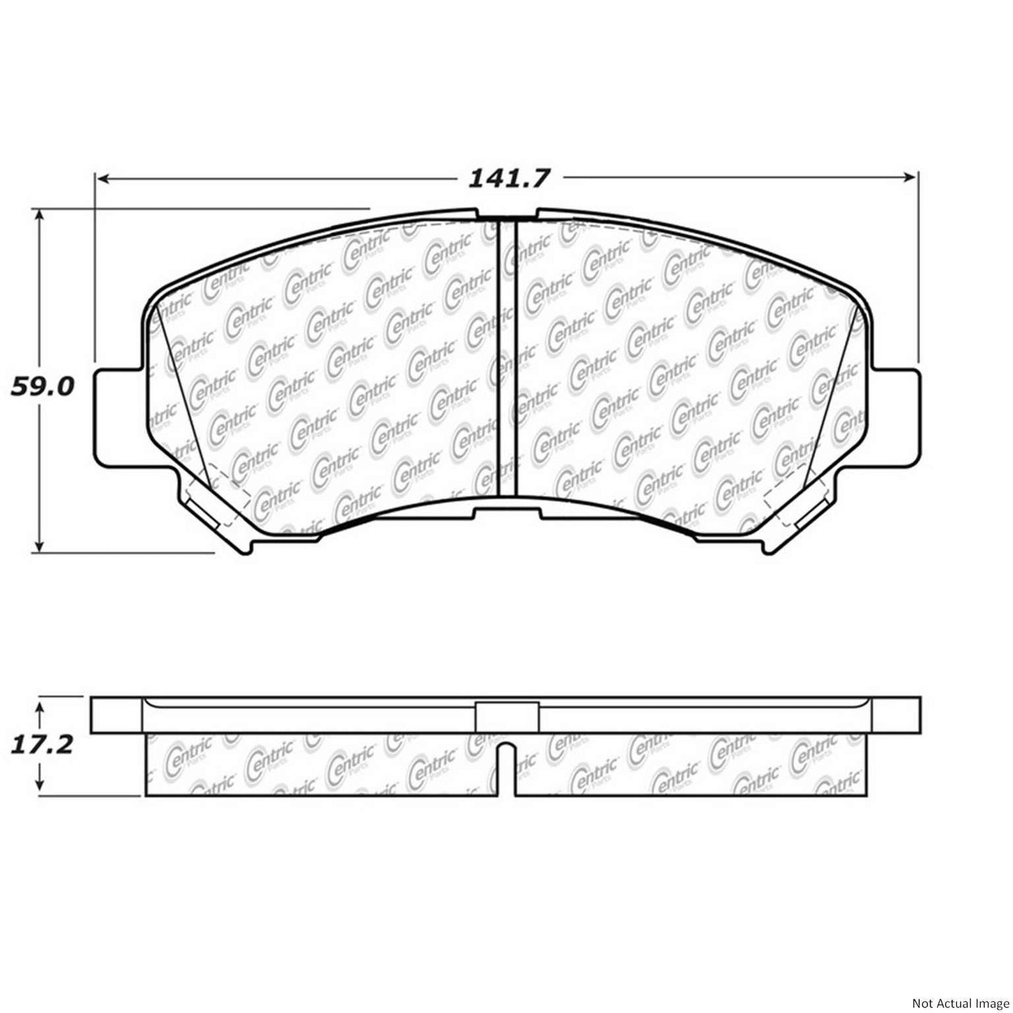 Front View of Front Disc Brake Pad Set CENTRIC 103.13380