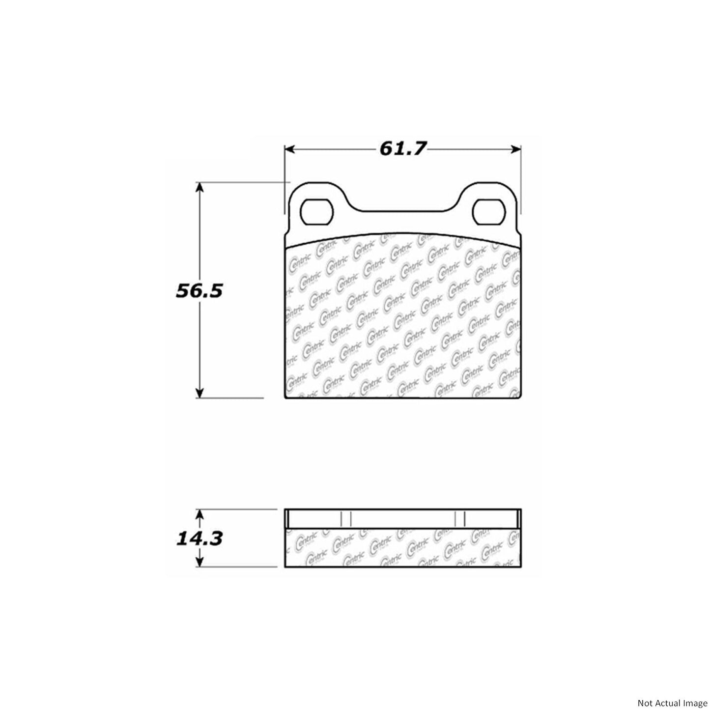 Front View of Rear Disc Brake Pad Set CENTRIC 104.00310