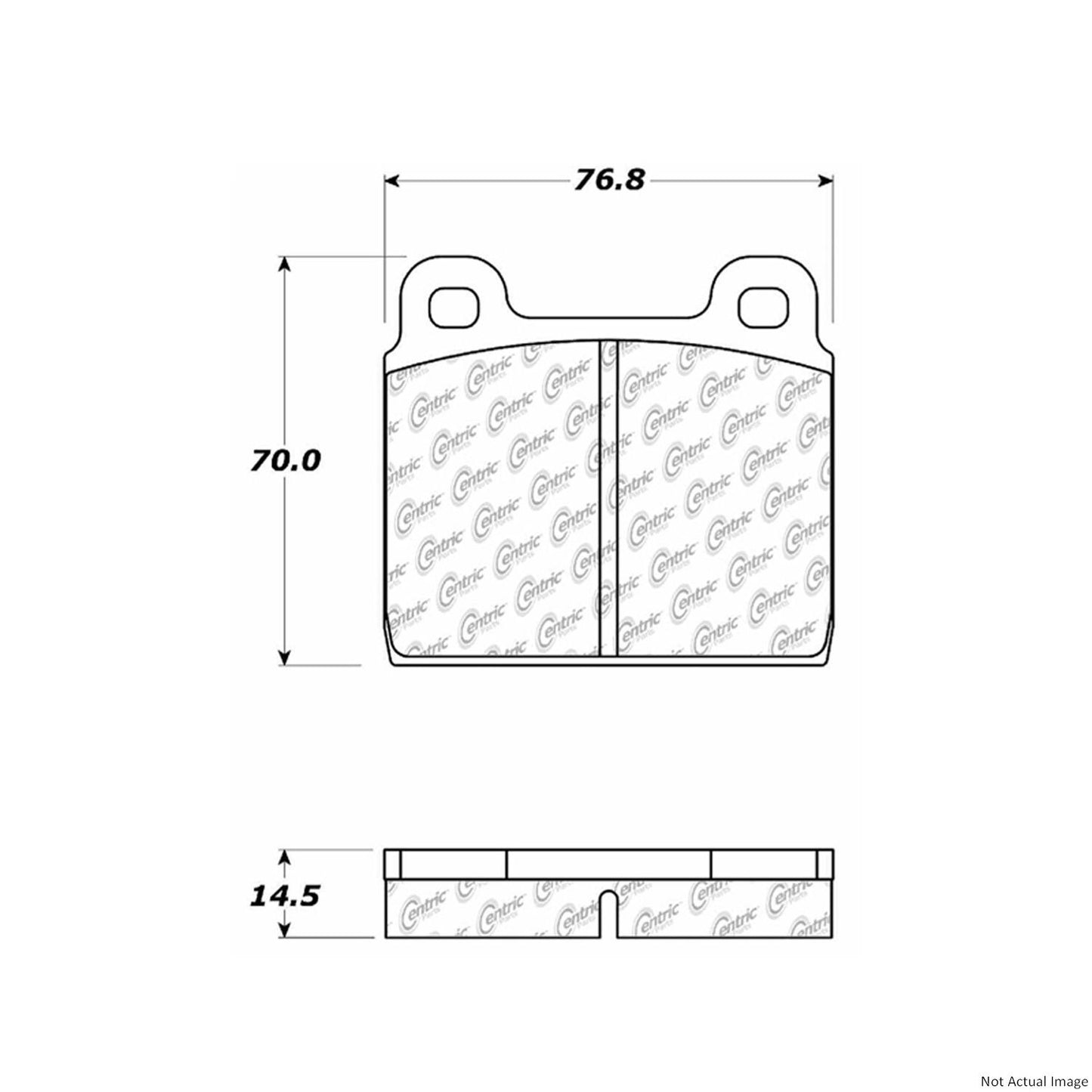 Front View of Front Disc Brake Pad Set CENTRIC 104.00450