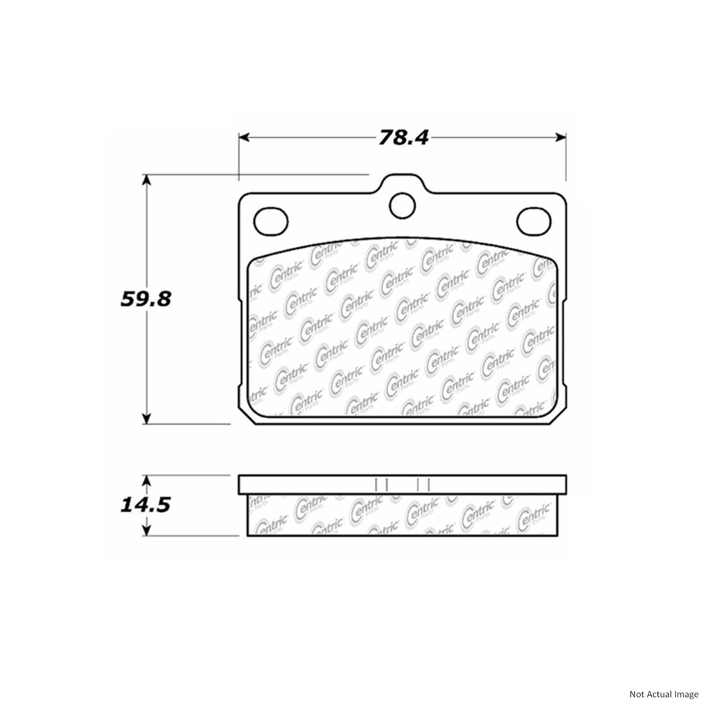 Front View of Front Disc Brake Pad Set CENTRIC 104.01010