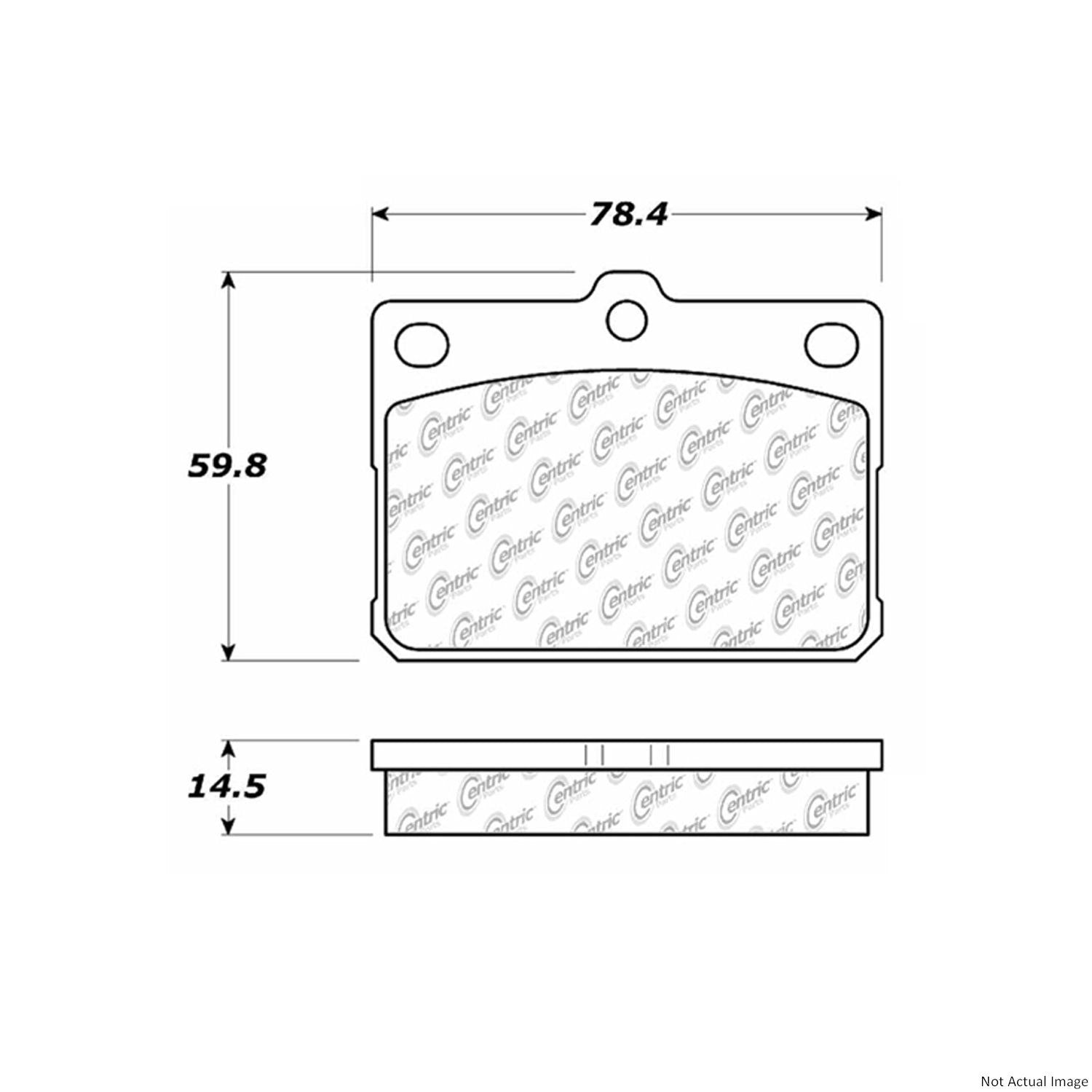 Front View of Front Disc Brake Pad Set CENTRIC 104.01010