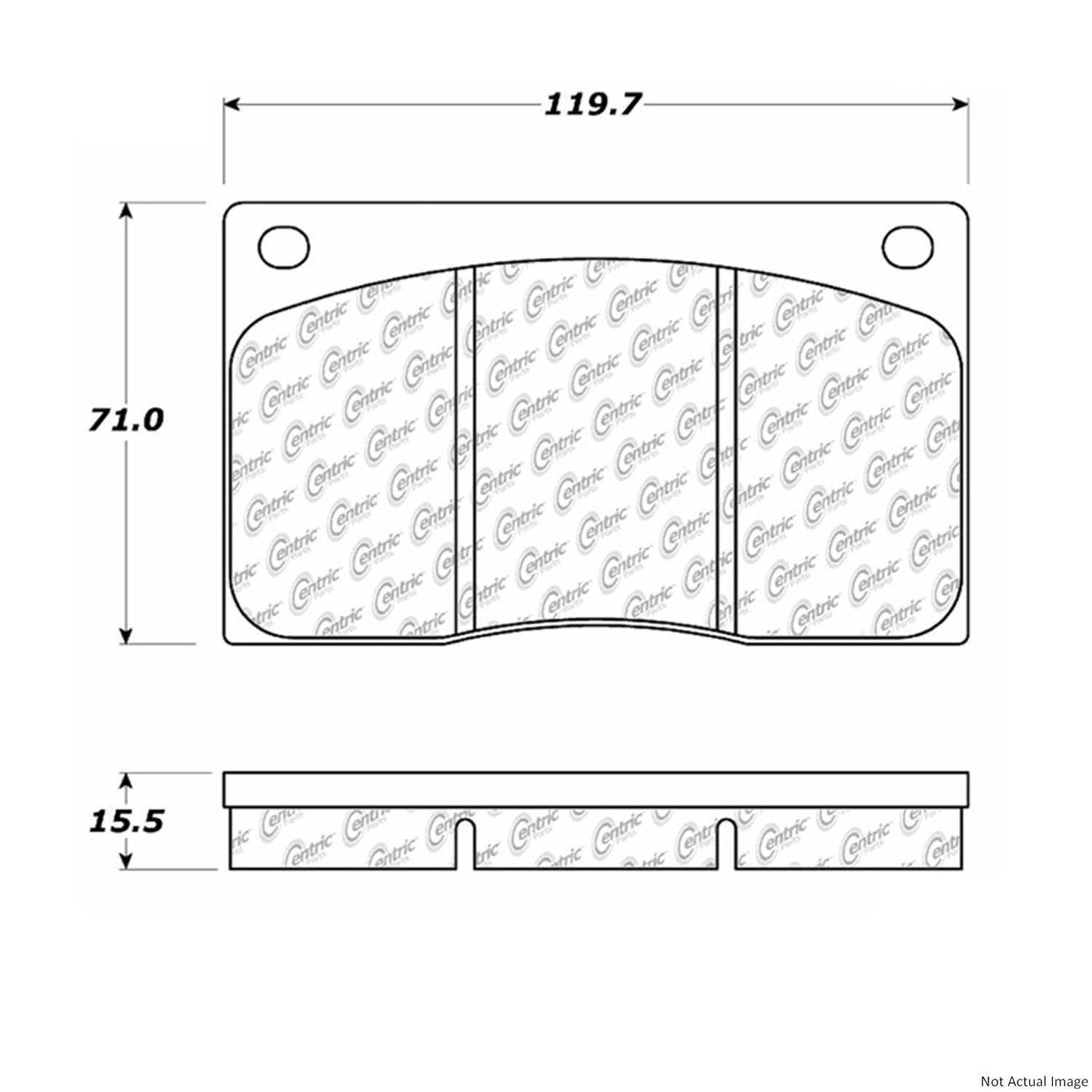 Front View of Front Disc Brake Pad Set CENTRIC 104.01350