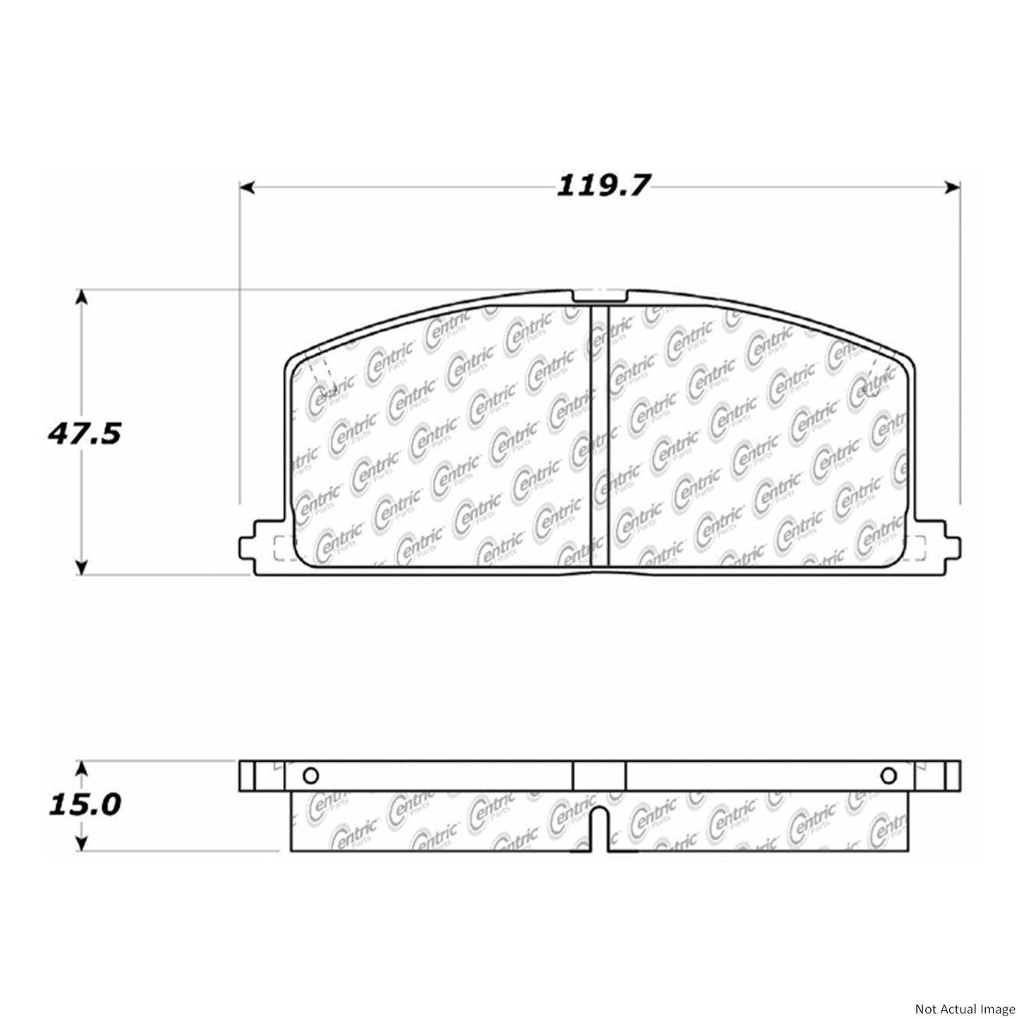 Front View of Front Disc Brake Pad Set CENTRIC 104.02420