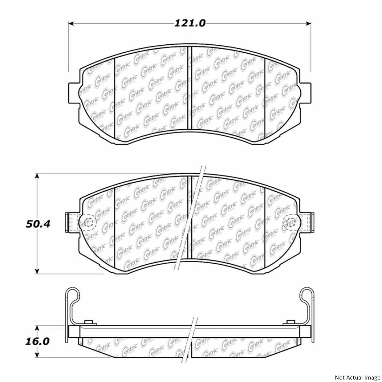 Front View of Front Disc Brake Pad Set CENTRIC 104.04220