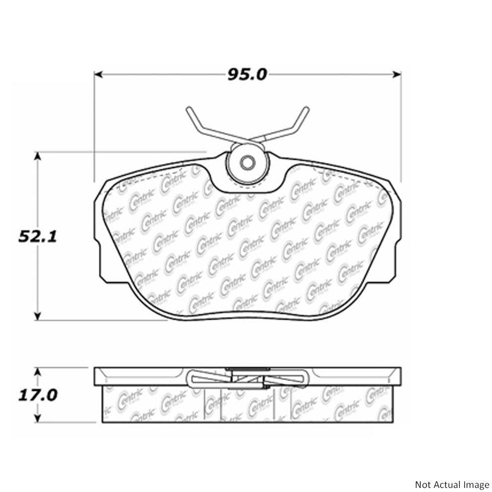 Front View of Rear Disc Brake Pad Set CENTRIC 104.04930