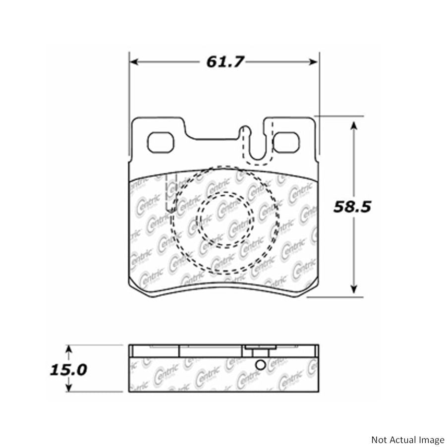 Front View of Rear Disc Brake Pad Set CENTRIC 104.04950