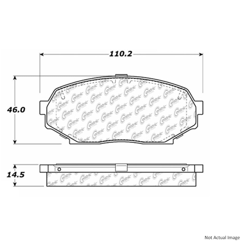 Front View of Front Disc Brake Pad Set CENTRIC 104.05250