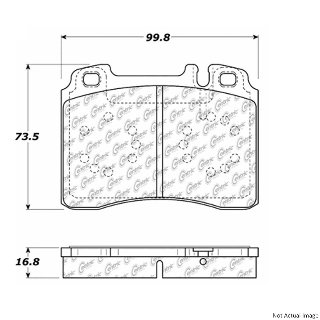 Front View of Front Disc Brake Pad Set CENTRIC 104.05610