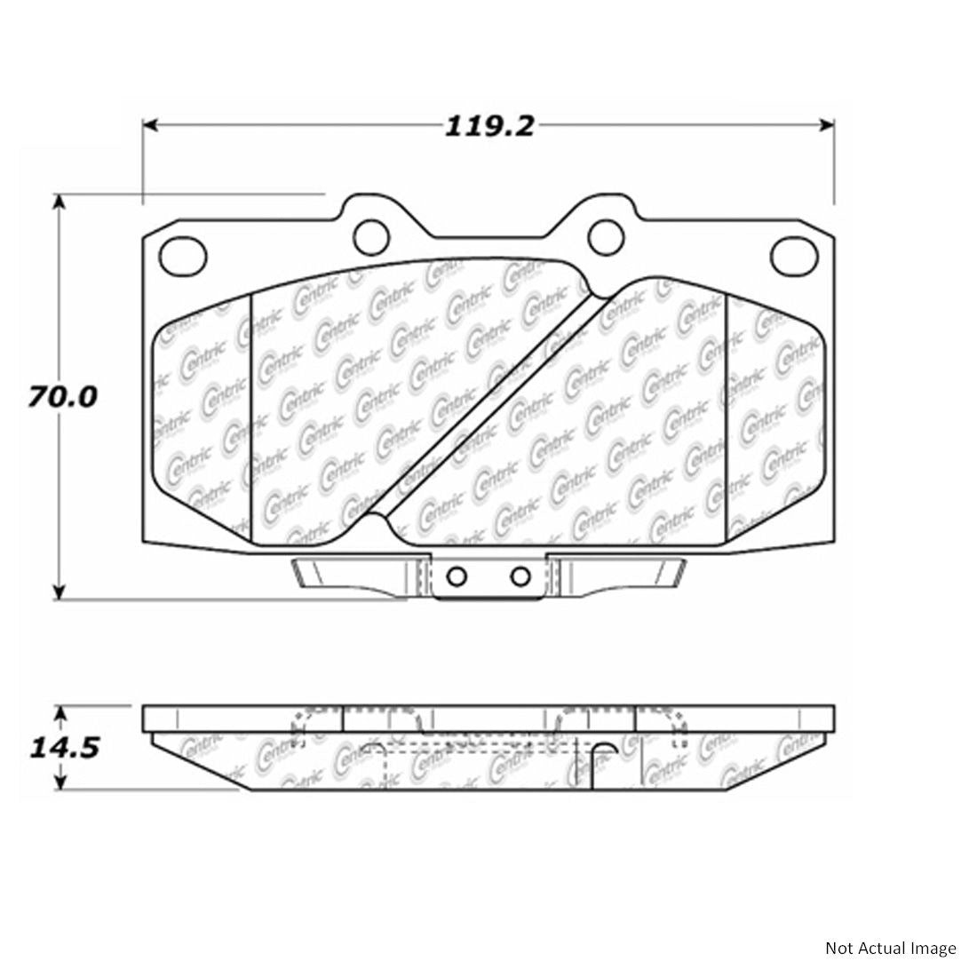 Front View of Front Disc Brake Pad Set CENTRIC 104.06470