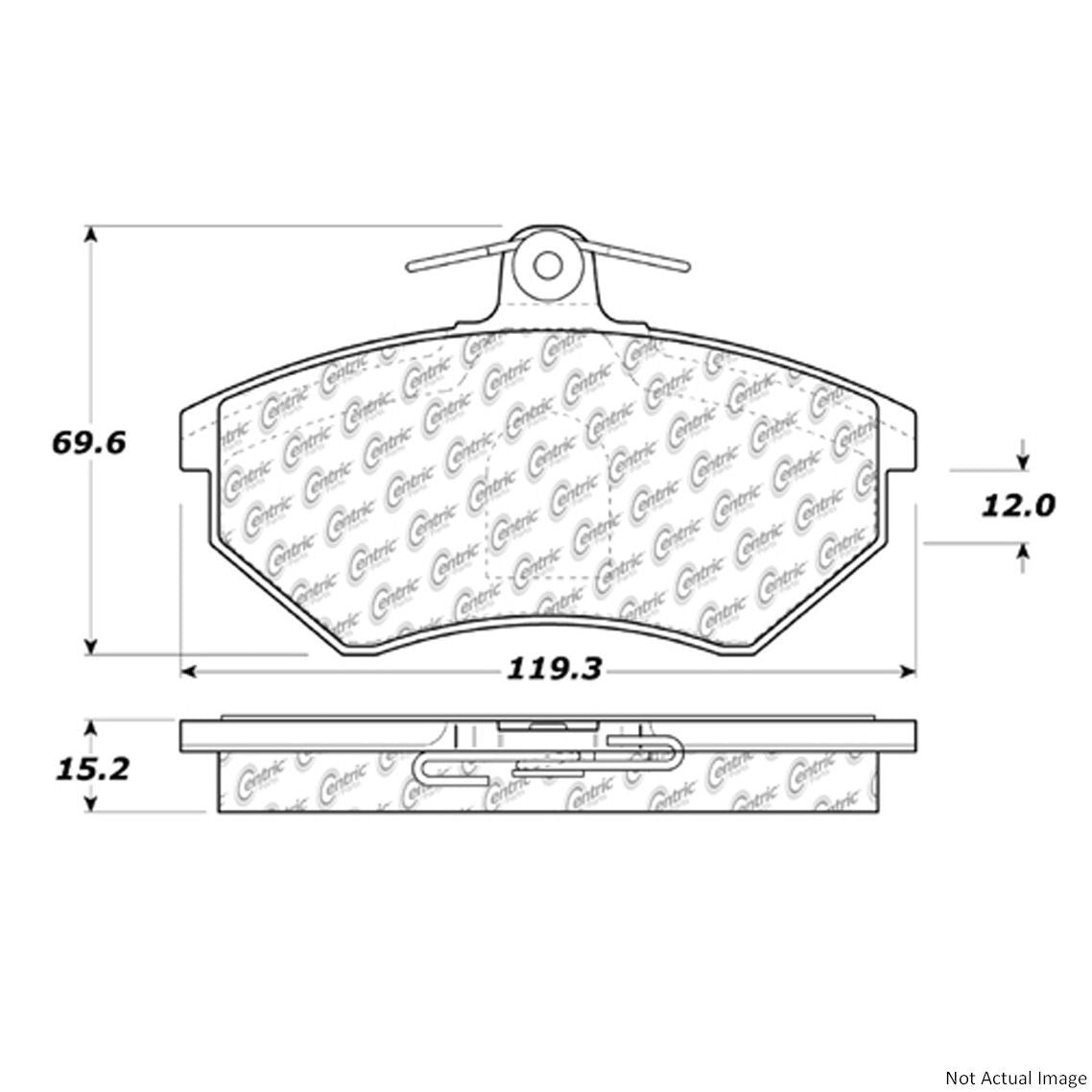 Front View of Front Disc Brake Pad Set CENTRIC 104.06960