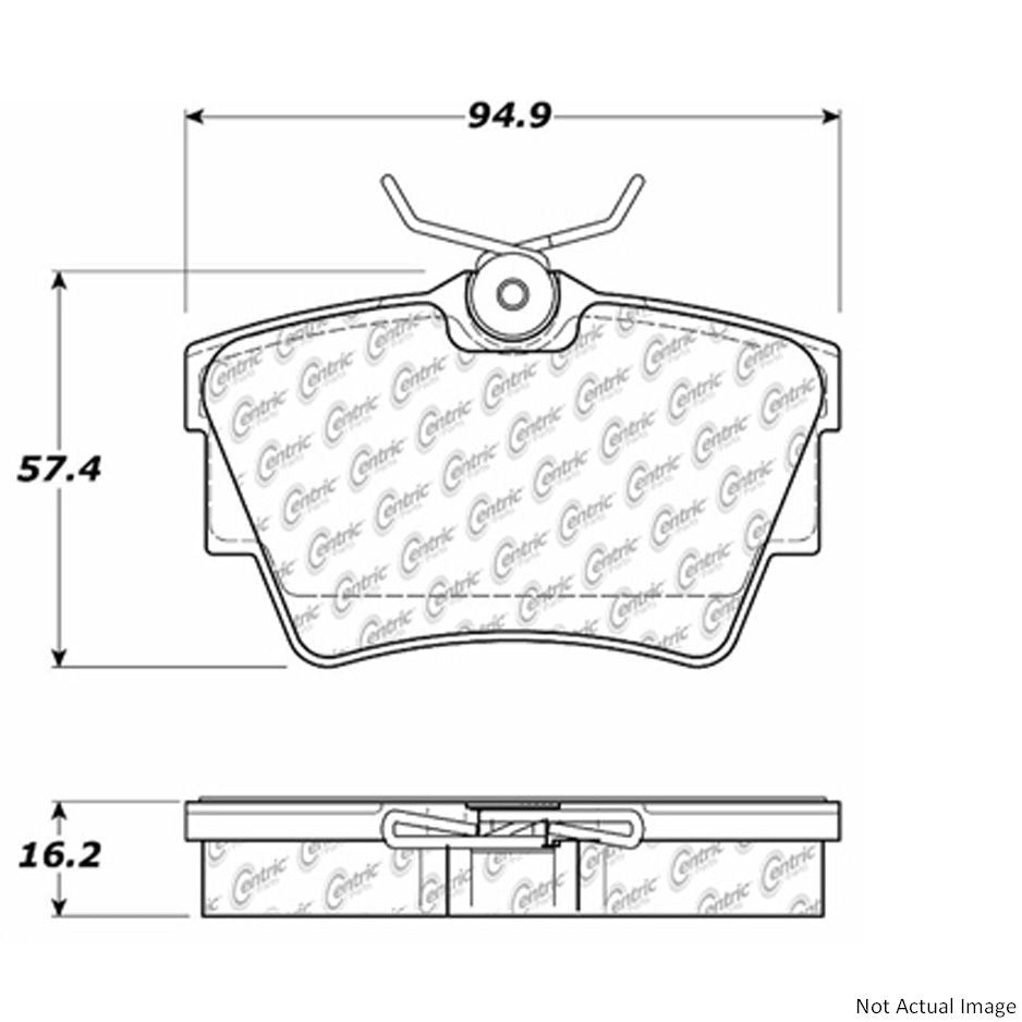 Front View of Rear Disc Brake Pad Set CENTRIC 104.07060