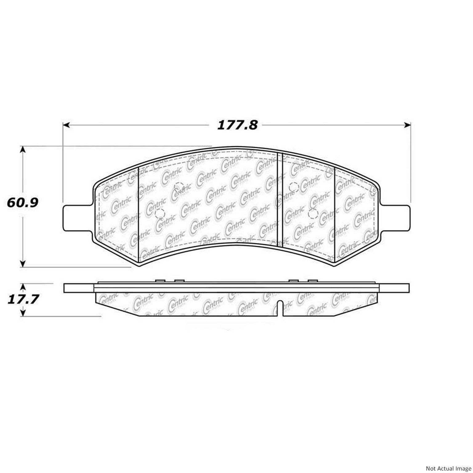 Front View of Front Disc Brake Pad Set CENTRIC 104.10840