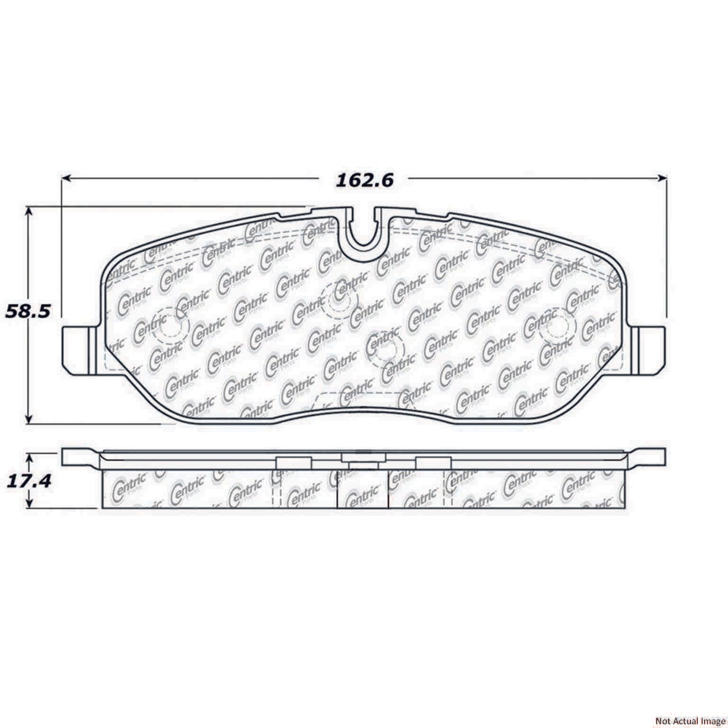 Front View of Front Disc Brake Pad Set CENTRIC 104.10980