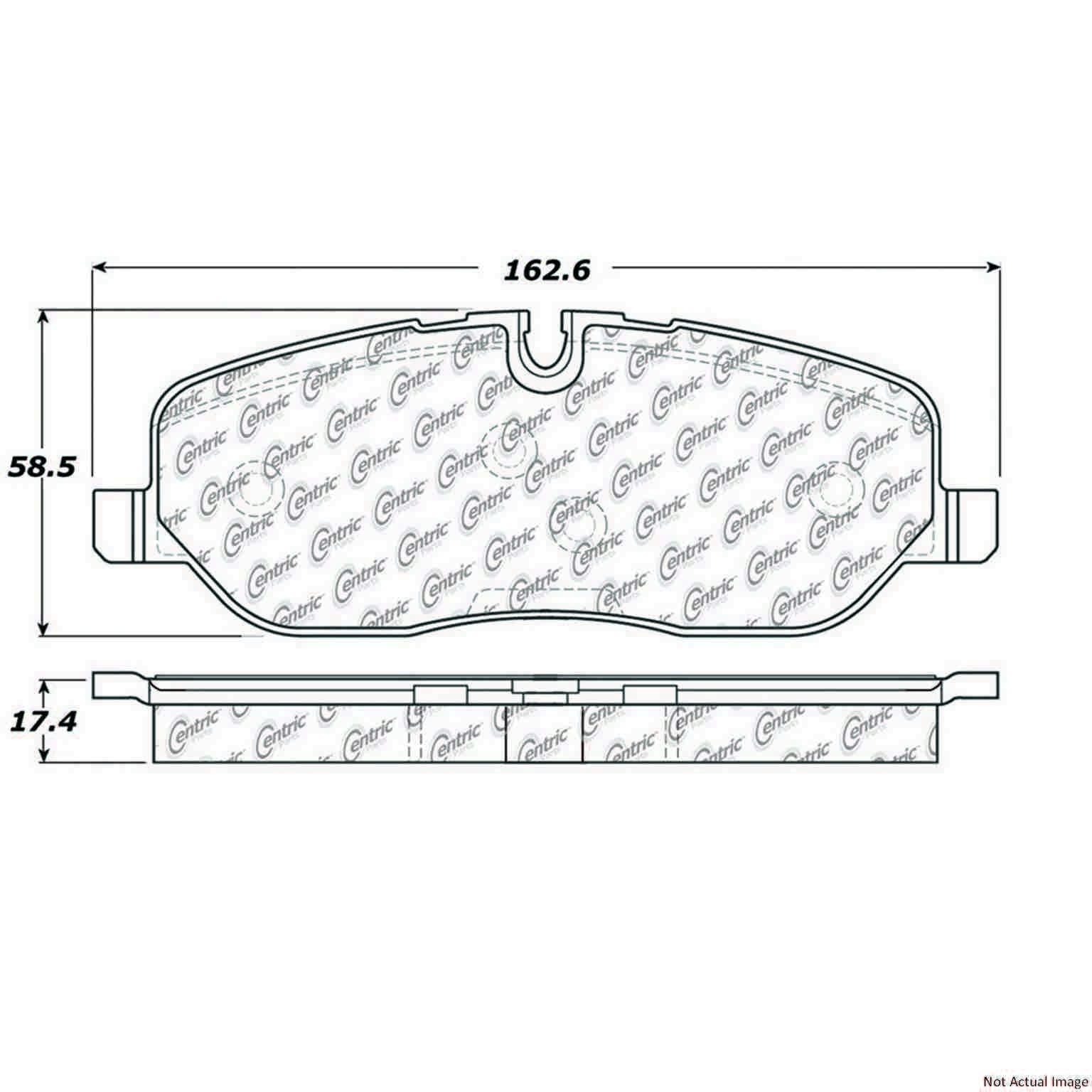 Front View of Front Disc Brake Pad Set CENTRIC 104.10980