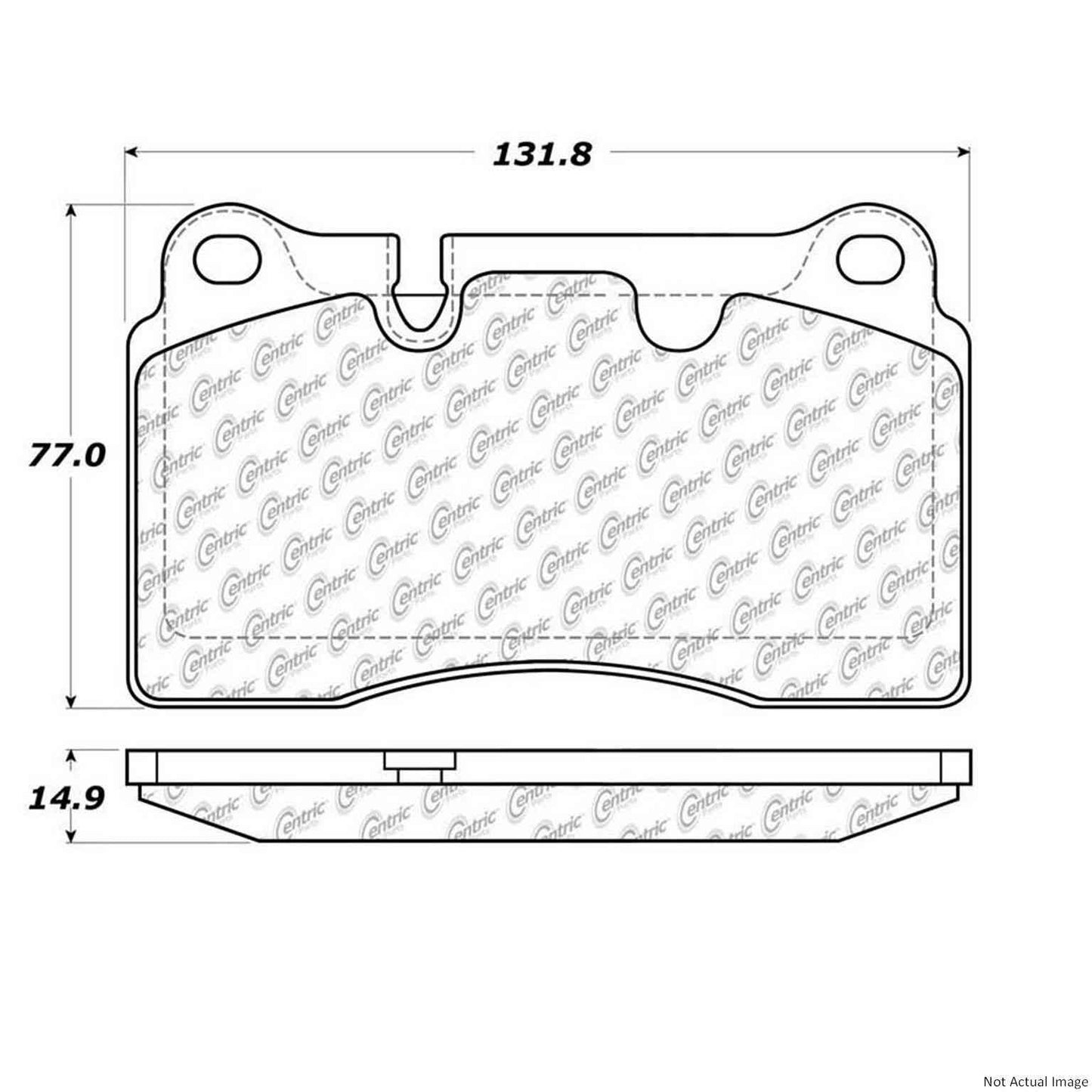 Front View of Front Disc Brake Pad Set CENTRIC 104.11650