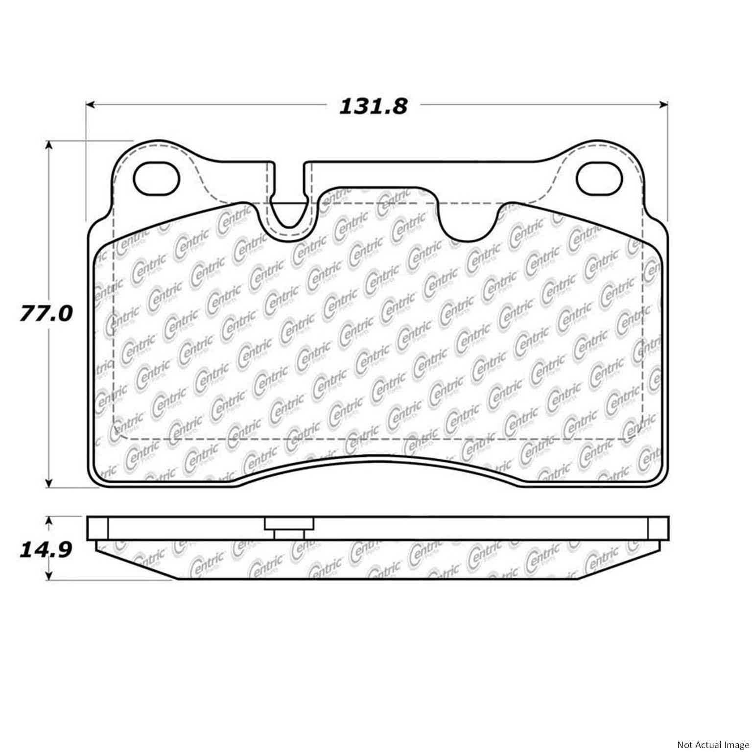 Front View of Front Disc Brake Pad Set CENTRIC 104.11650