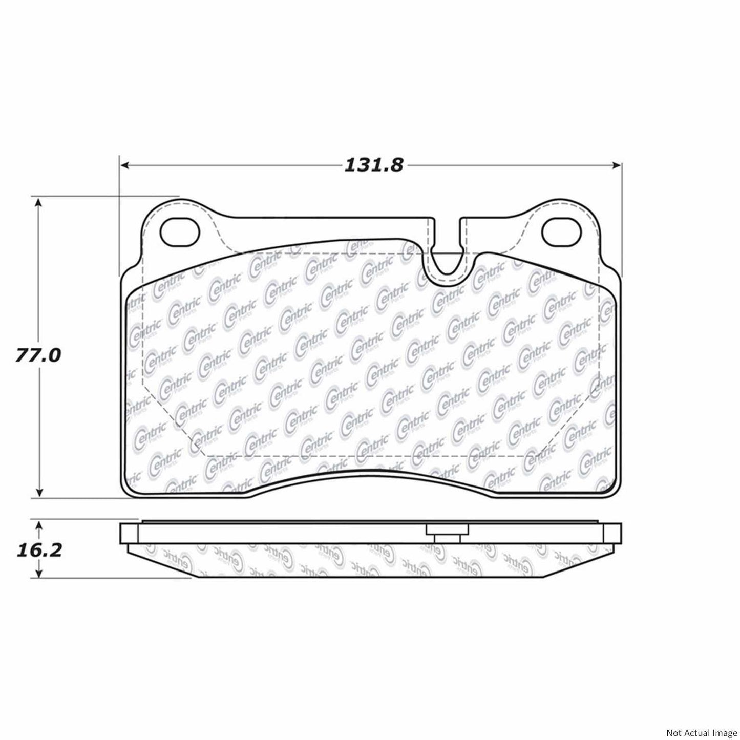 Front View of Front Disc Brake Pad Set CENTRIC 104.12630