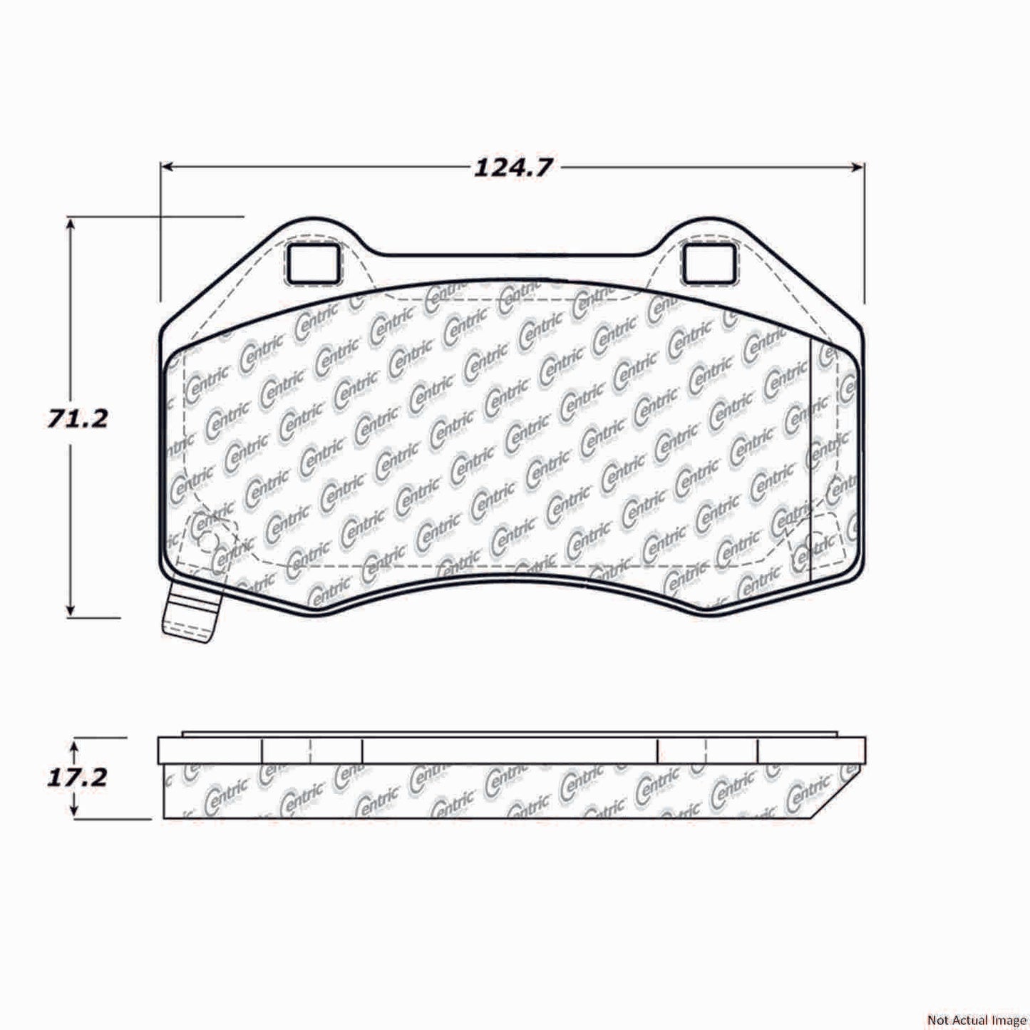 Front View of Front Disc Brake Pad Set CENTRIC 104.13790