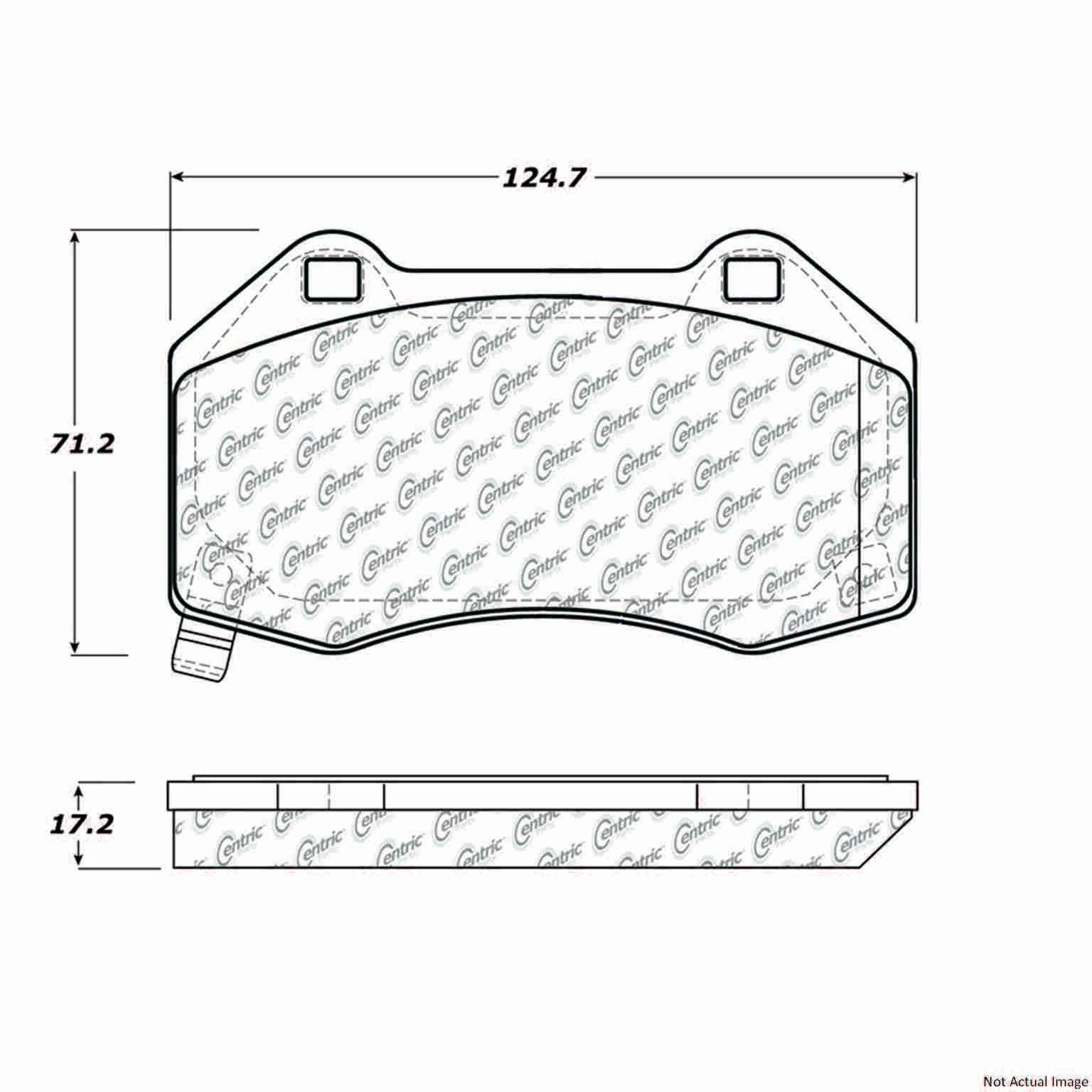 Front View of Front Disc Brake Pad Set CENTRIC 104.13790