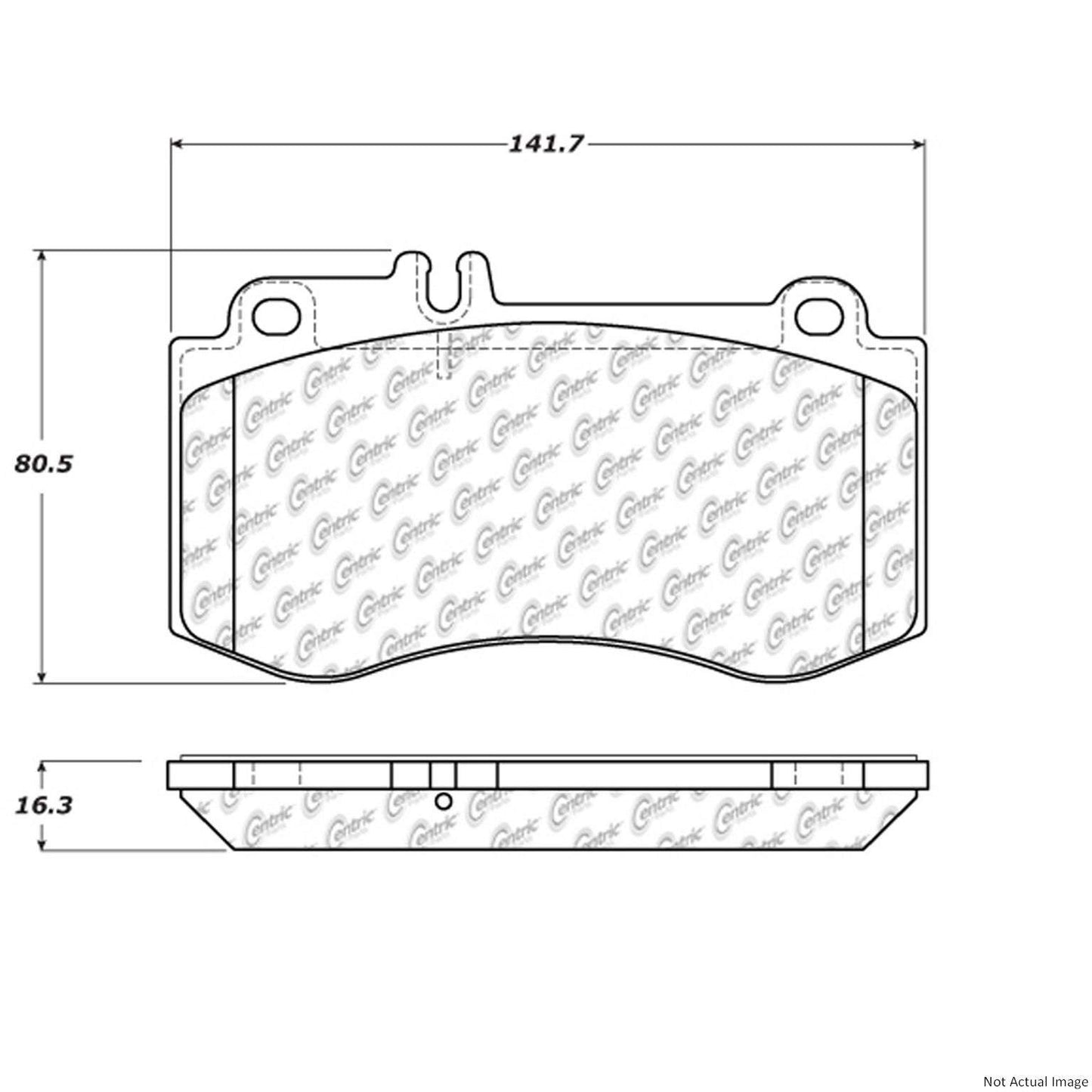 Front View of Front Disc Brake Pad Set CENTRIC 104.14200