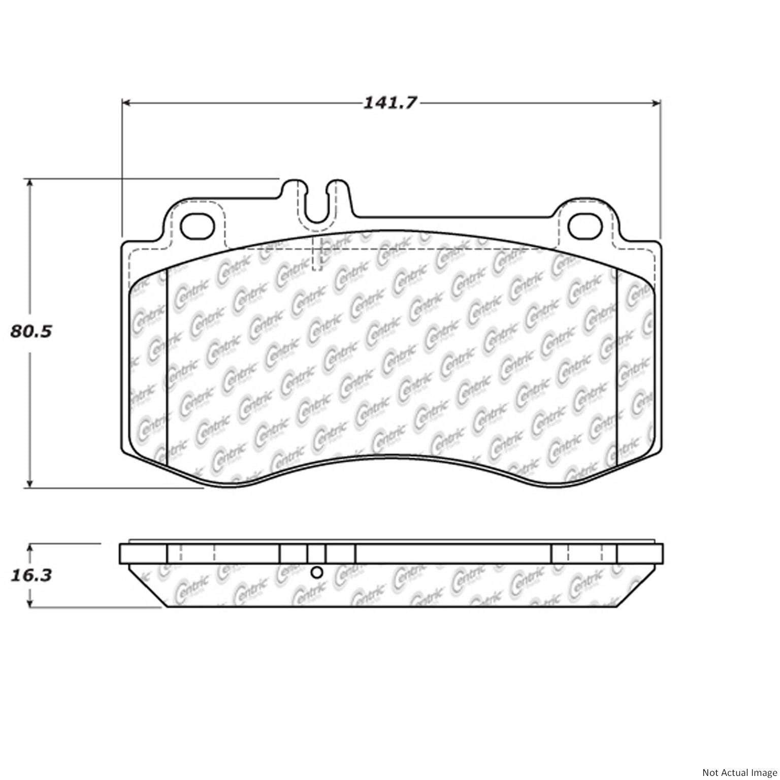 Front View of Front Disc Brake Pad Set CENTRIC 104.14200