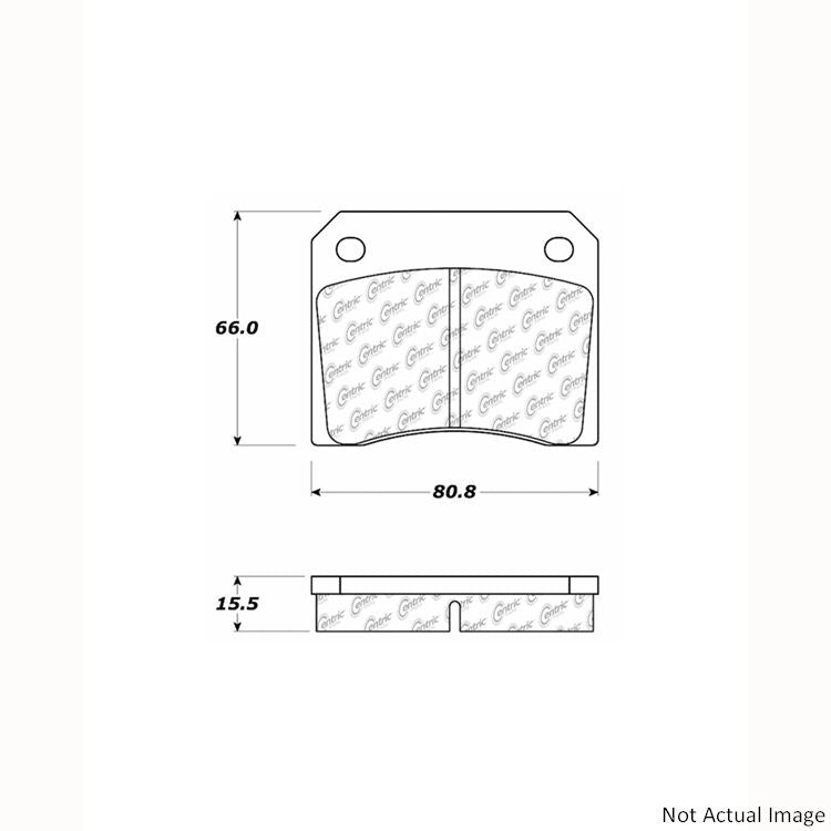 Front View of Rear Disc Brake Pad Set CENTRIC 105.00090