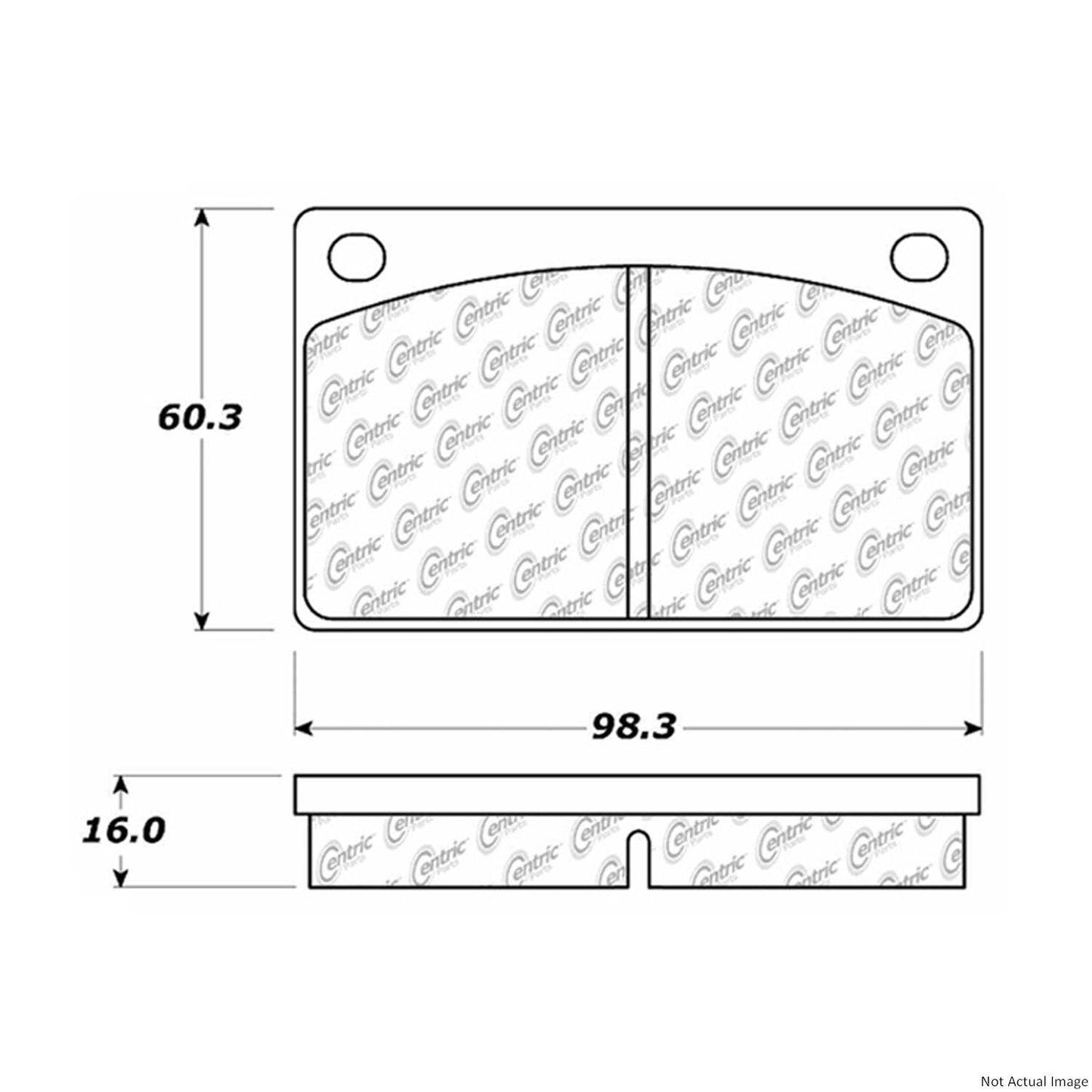 Front View of Front Disc Brake Pad Set CENTRIC 105.00430