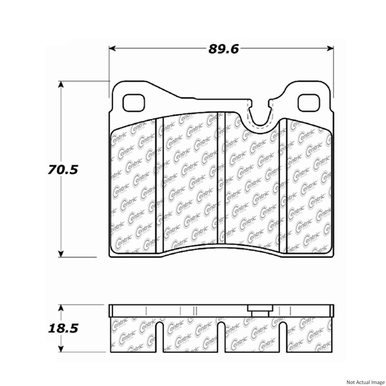 Front View of Front Disc Brake Pad Set CENTRIC 105.01630