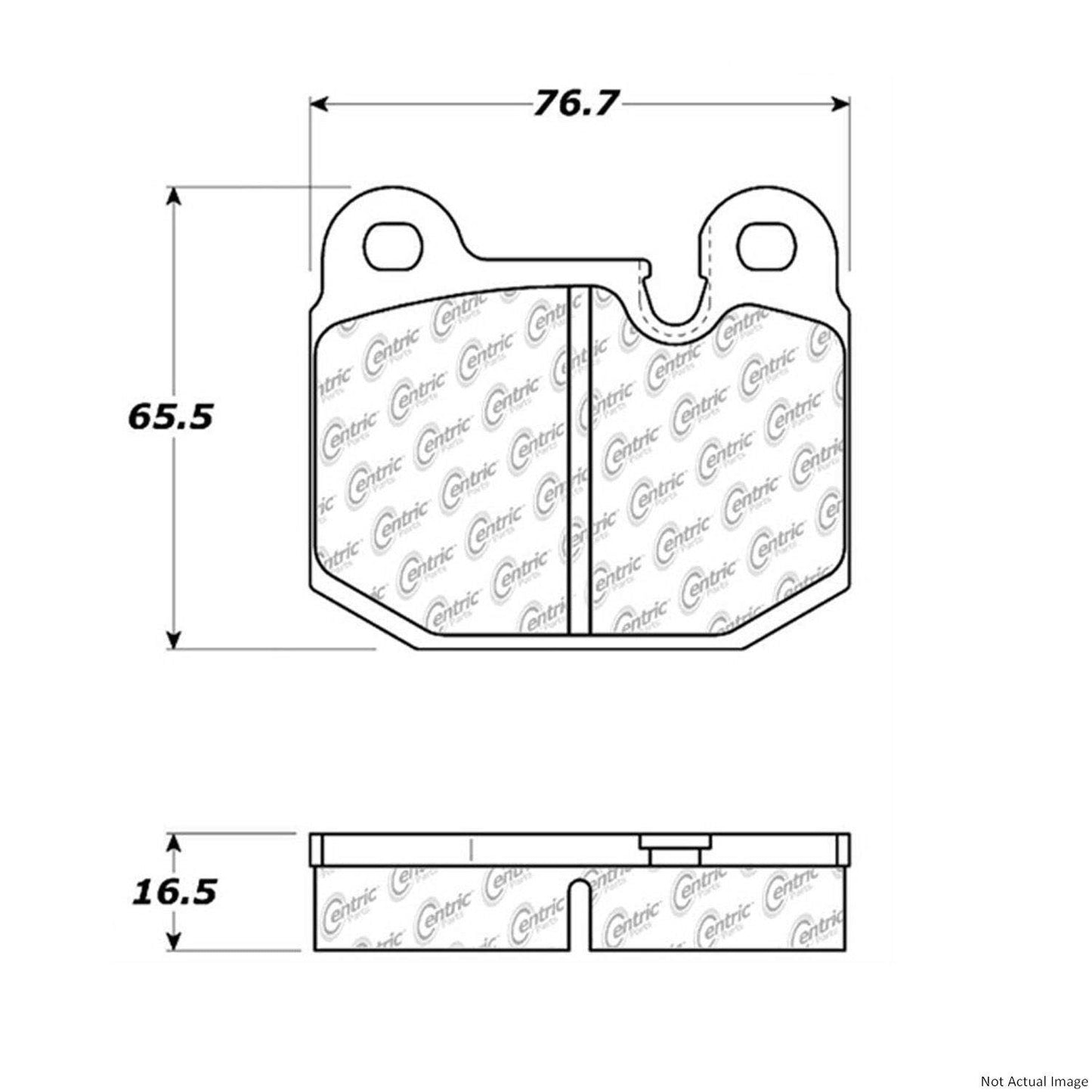 Front View of Front Disc Brake Pad Set CENTRIC 105.01740